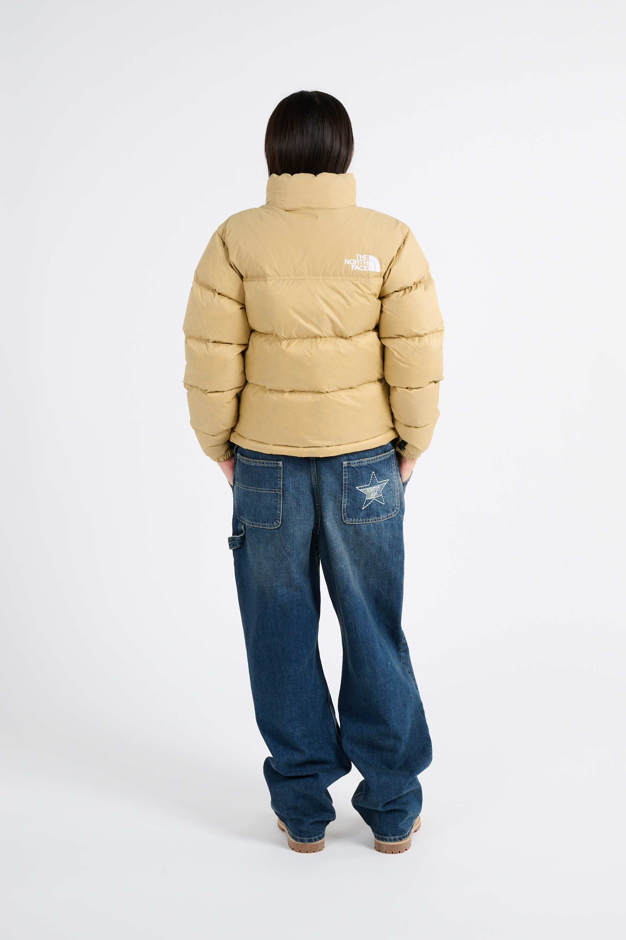 Lightweight quilted padded jacket with high neck Khaki