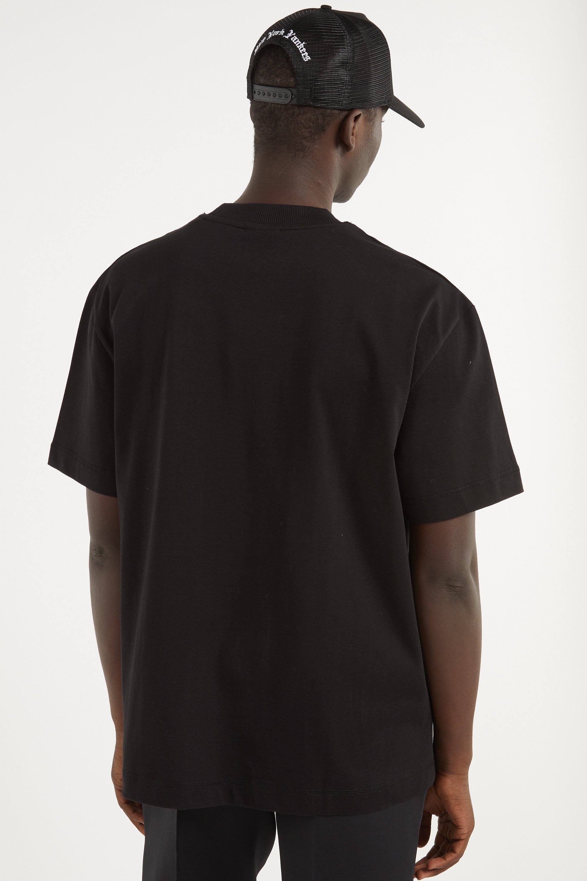 Regular-fit round-neck cotton T-shirt | Black LES DEUX Men
