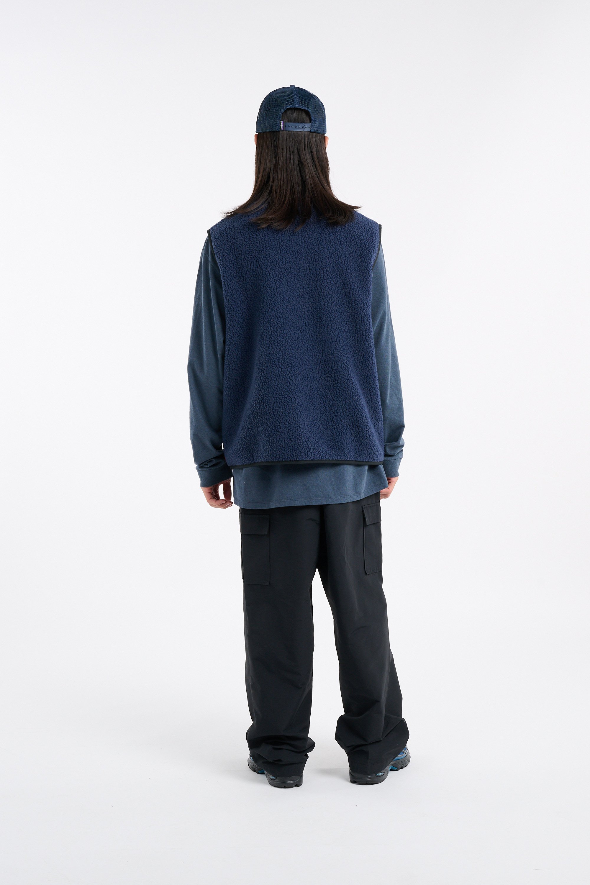 Regular-fit buttoned fleece sweater with high neck | Blue PATAGONIA Men