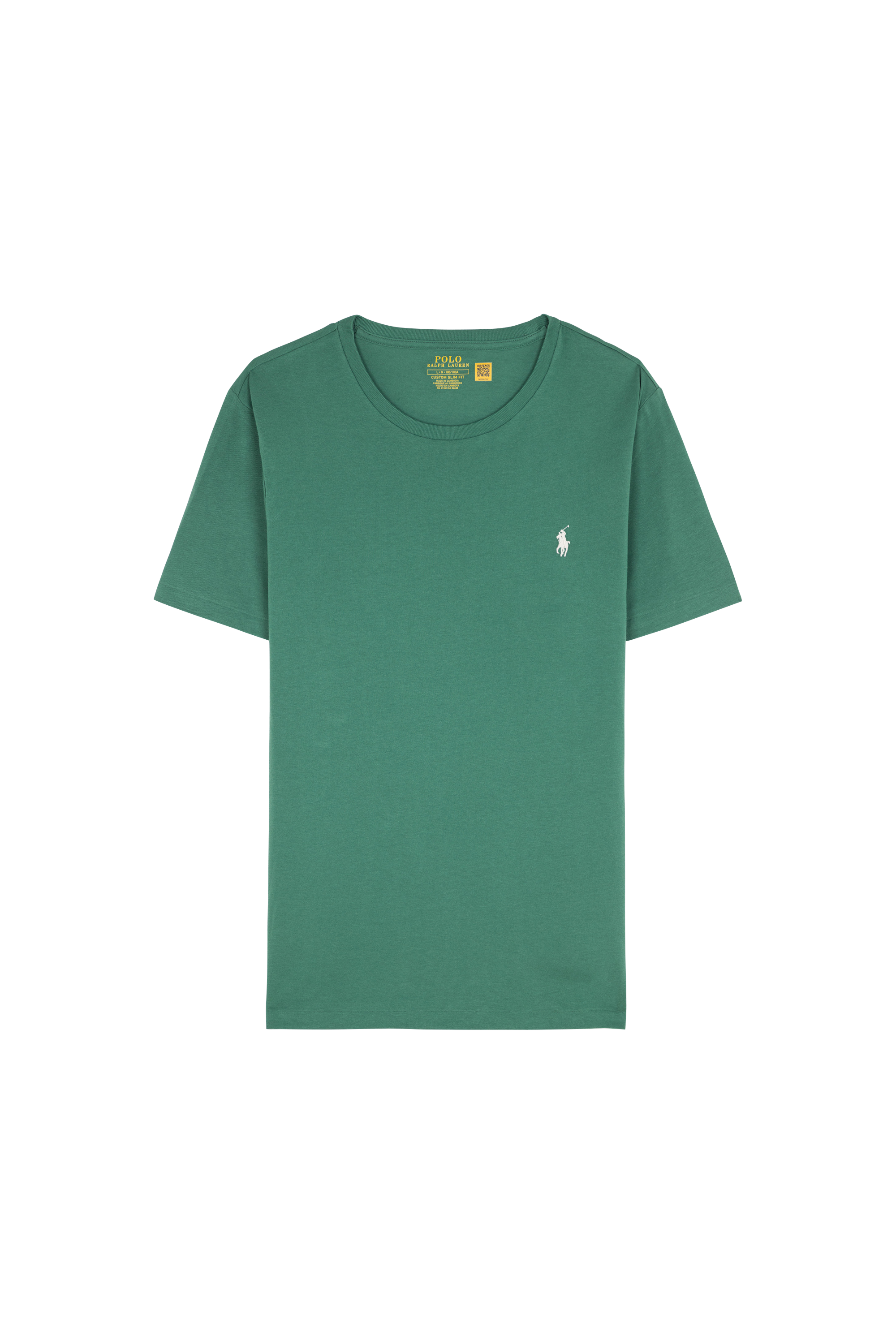 Regular-fit round-neck cotton T-shirt Green