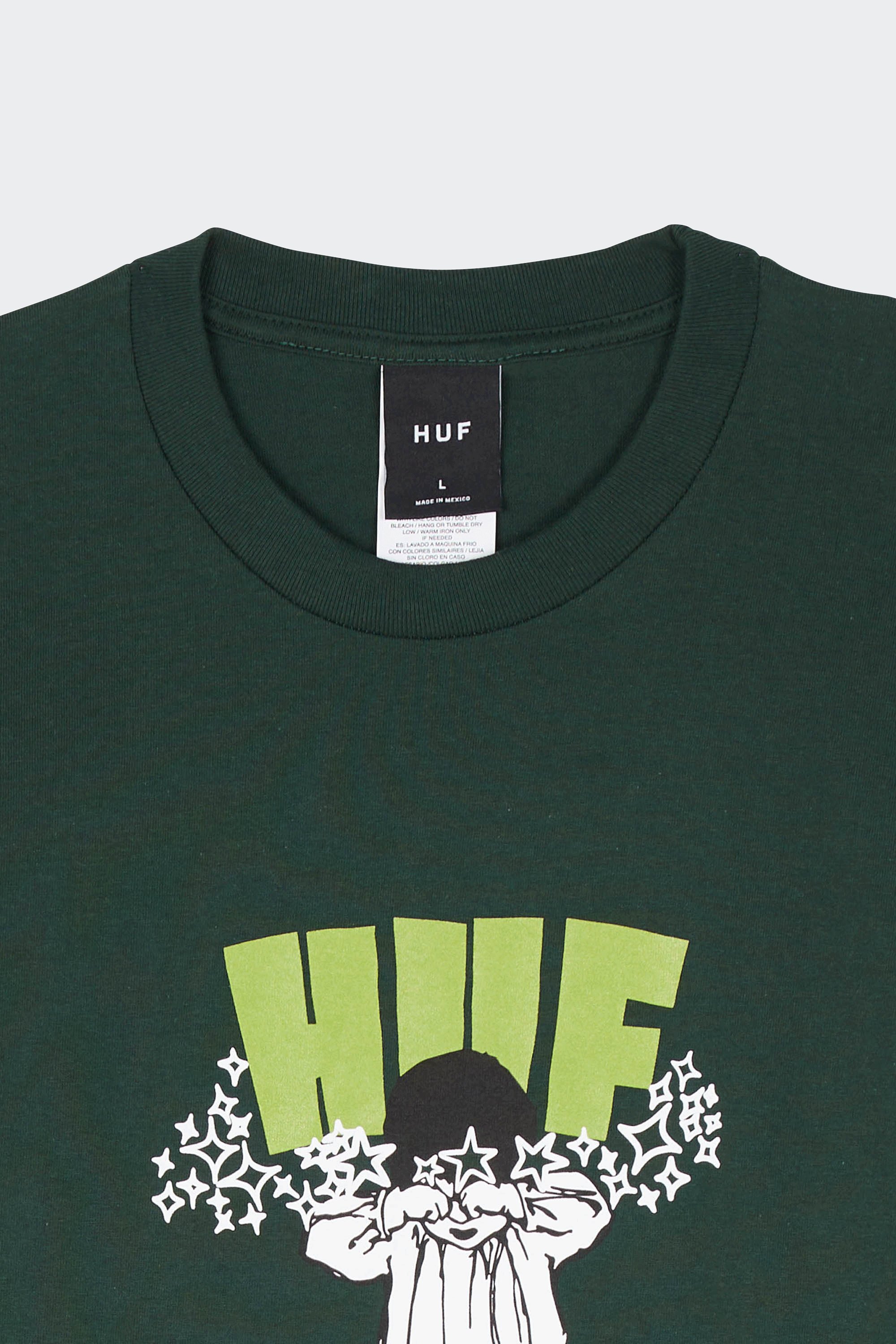 Regular-fit round-neck cotton T-shirt | Green by HUF Regular-fit round-neck cotton T-shirt Green