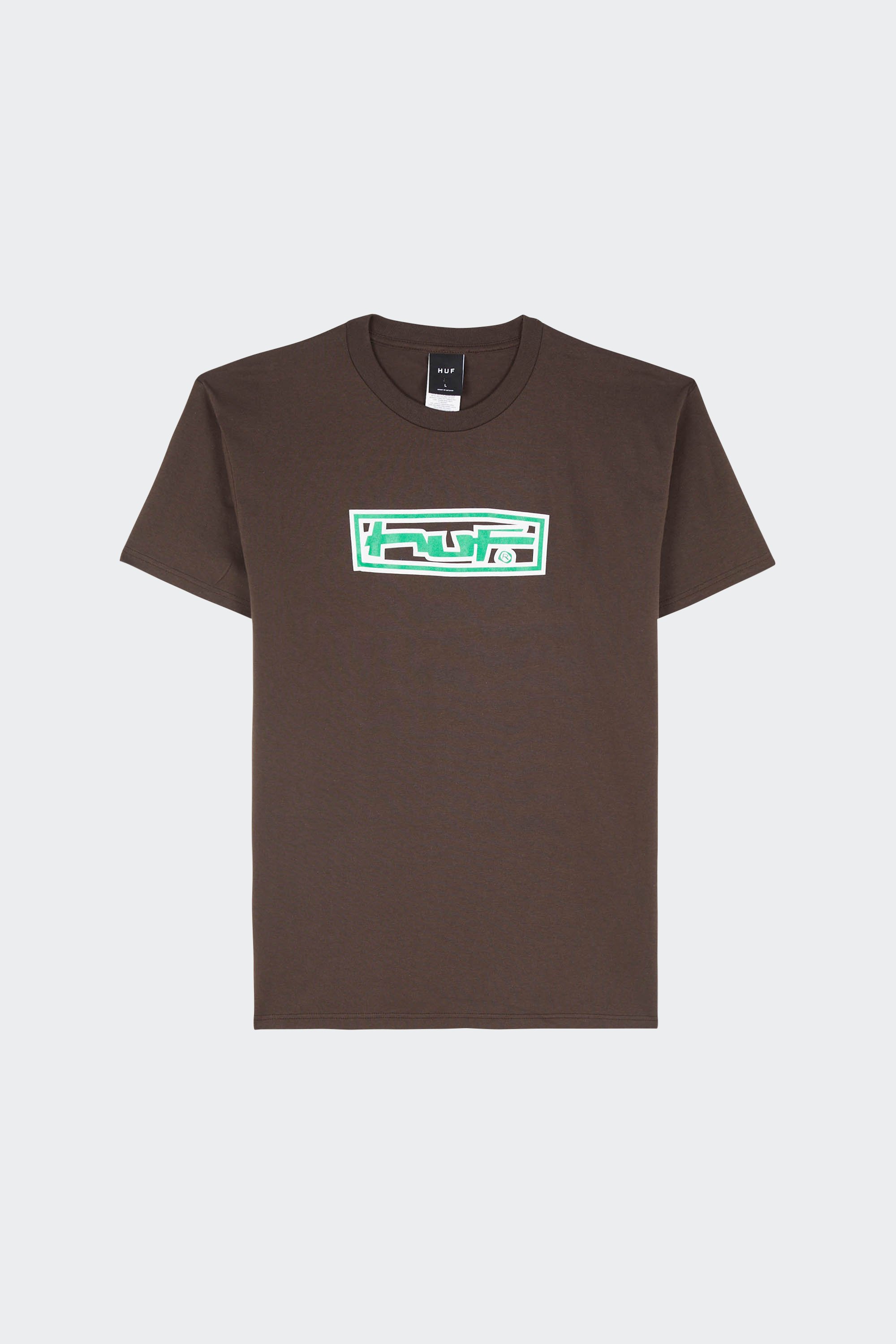 Regular-fit round-neck cotton T-shirt | Brown by HUF Regular-fit round-neck cotton T-shirt Brown