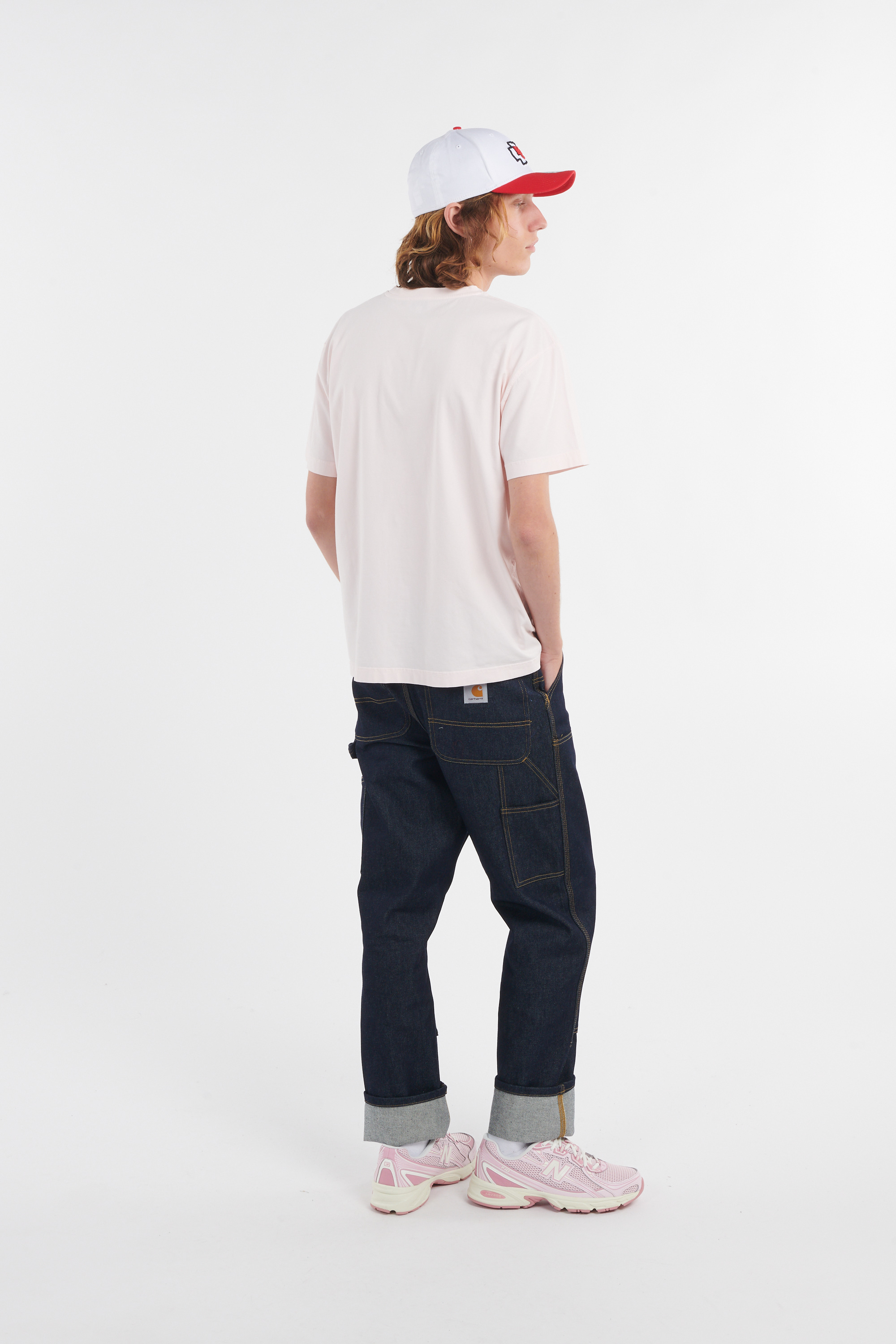 Regular-fit round-neck cotton T-shirt Pink