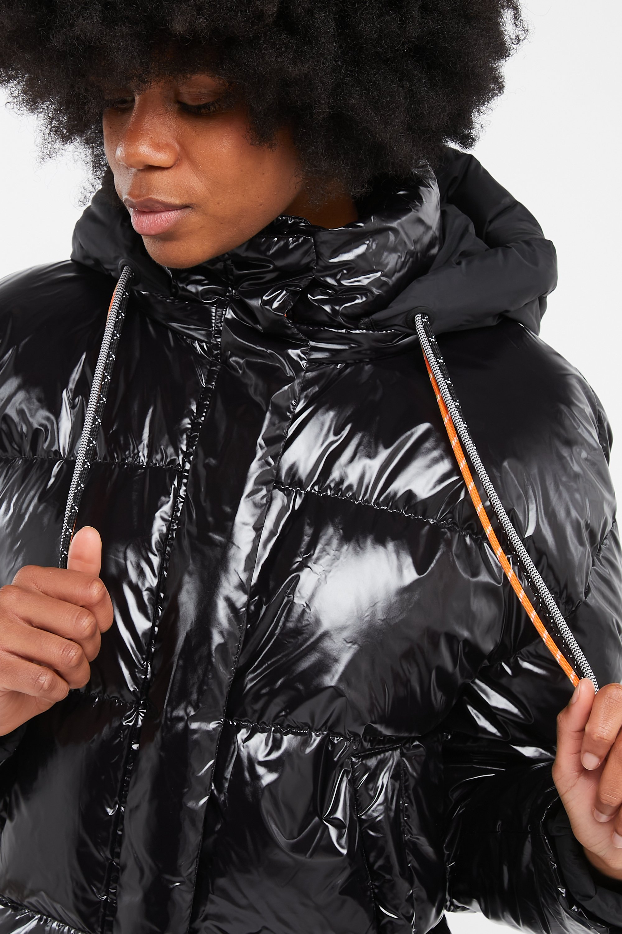 Lightweight quilted padded jacket with high neck Black