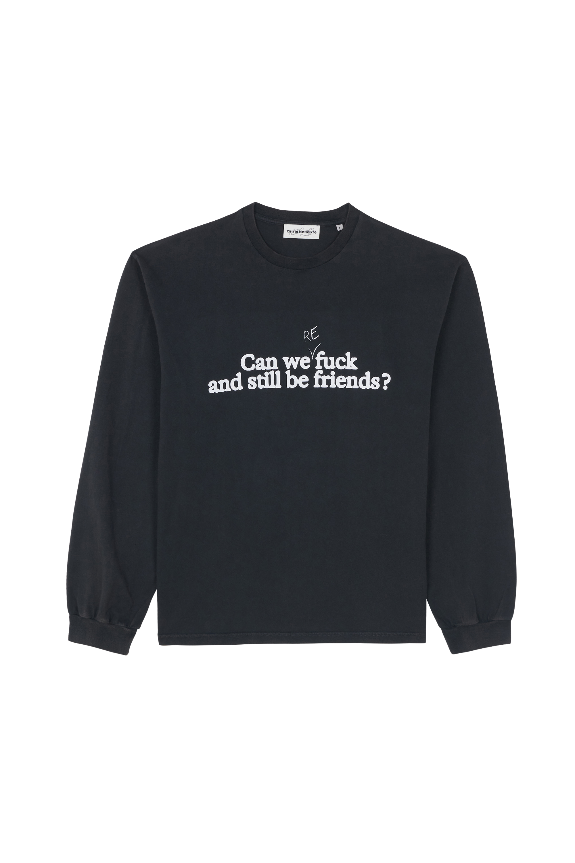 Regular-fit round-neck cotton T-shirt Black