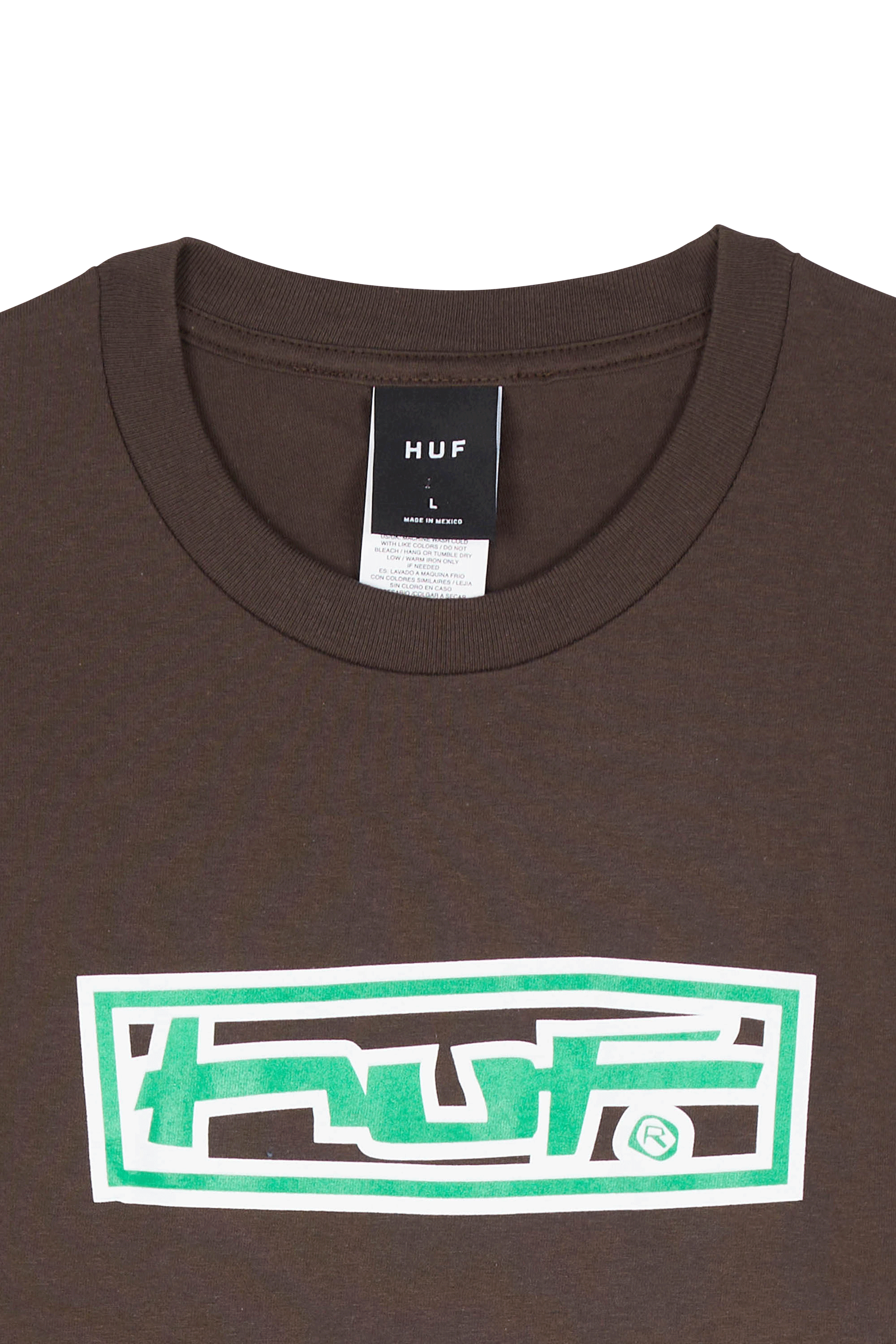 Regular-fit round-neck cotton T-shirt HUF Brown