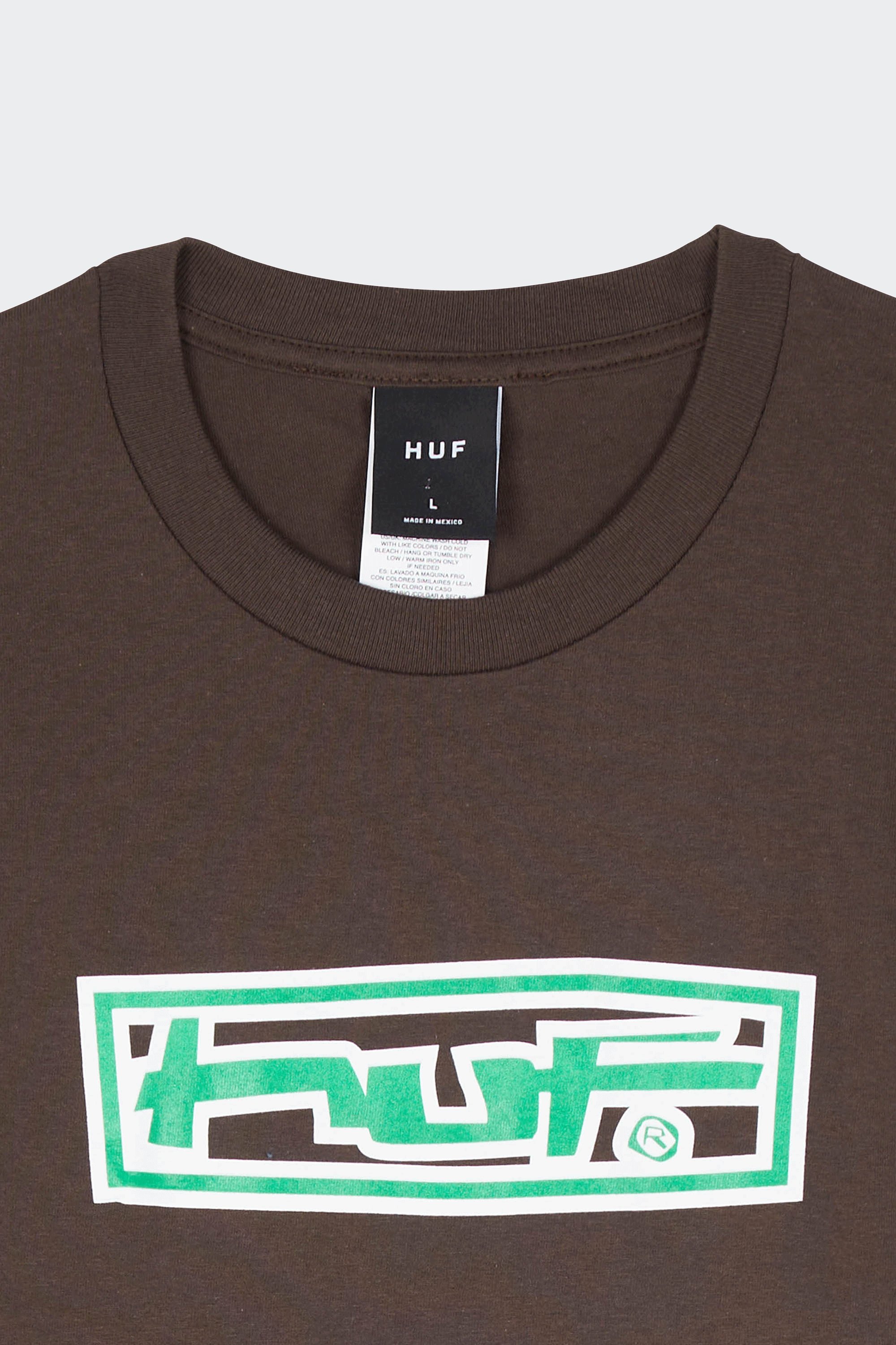 Regular-fit round-neck cotton T-shirt | Brown by HUF Regular-fit round-neck cotton T-shirt Brown