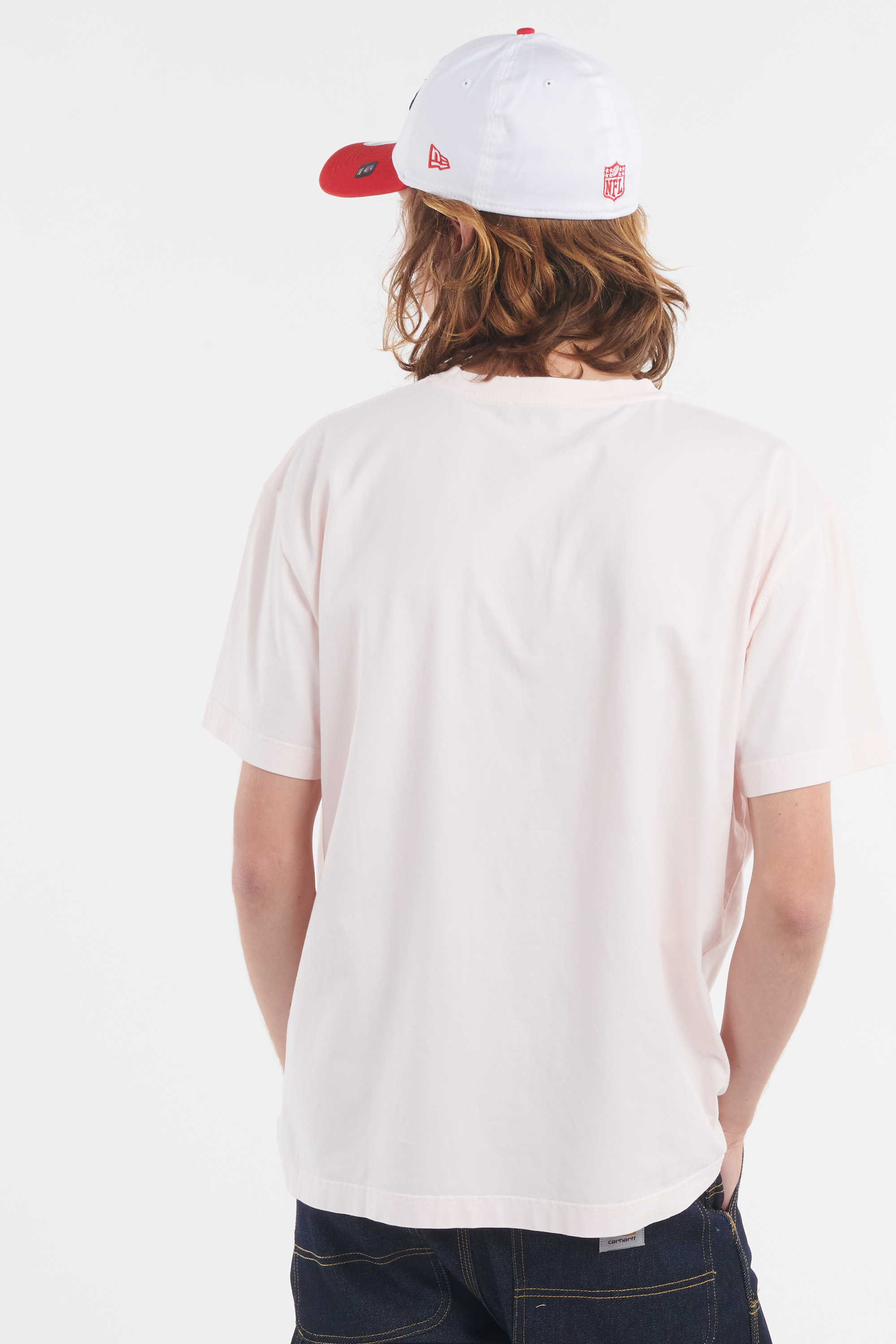 Regular-fit round-neck cotton T-shirt Pink