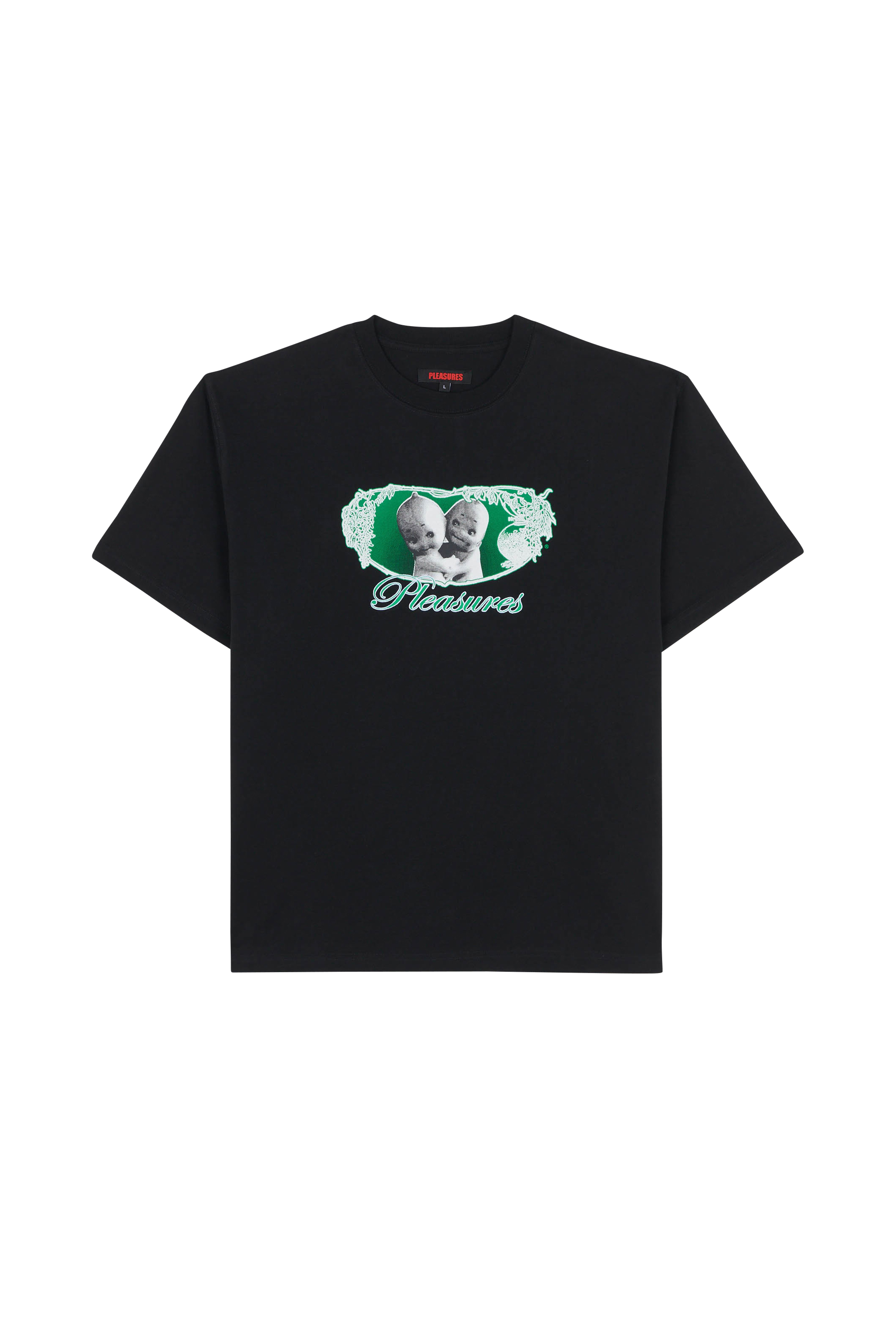 Regular-fit round-neck cotton T-shirt Black