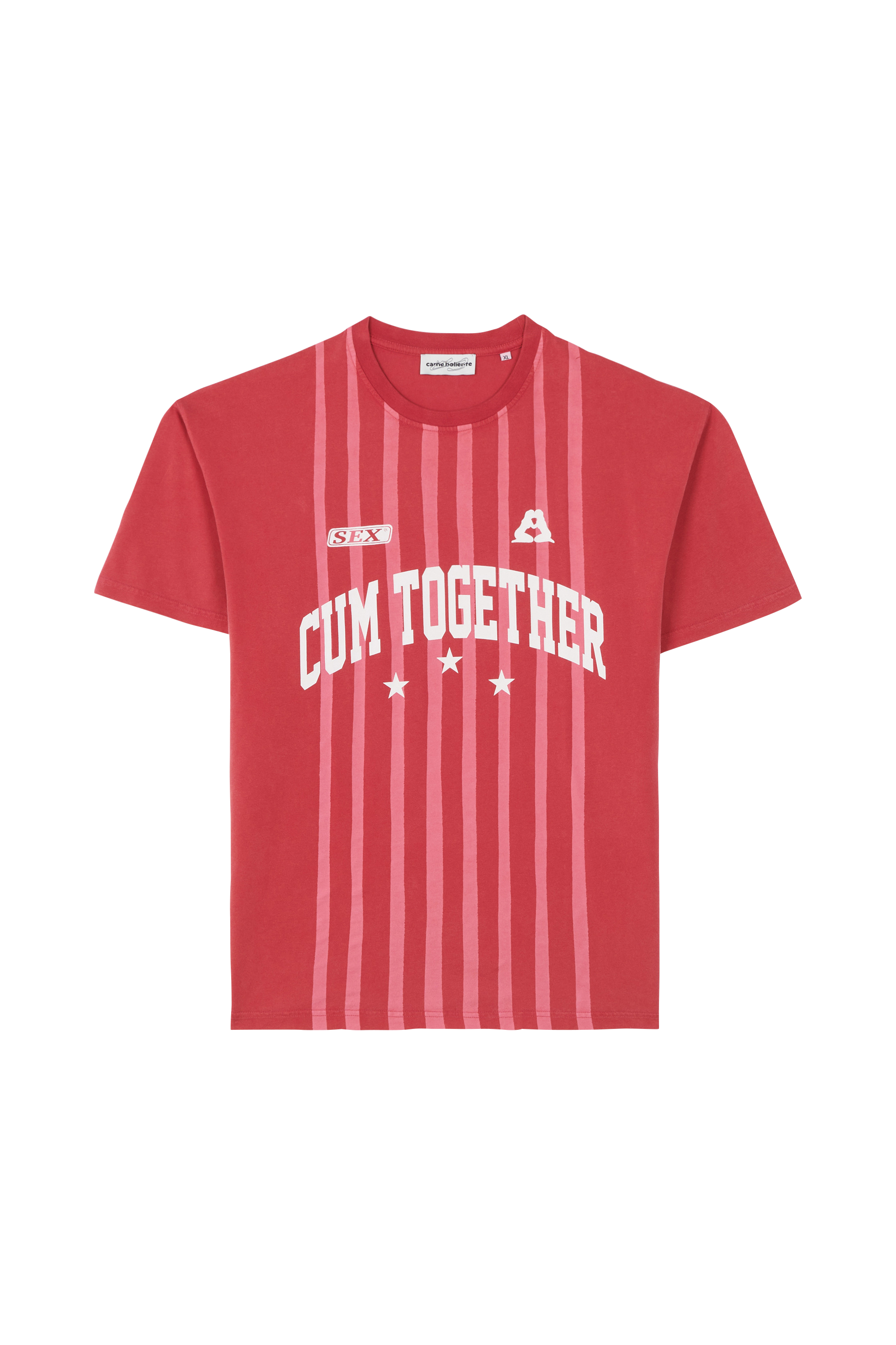 Regular-fit round-neck cotton T-shirt Red