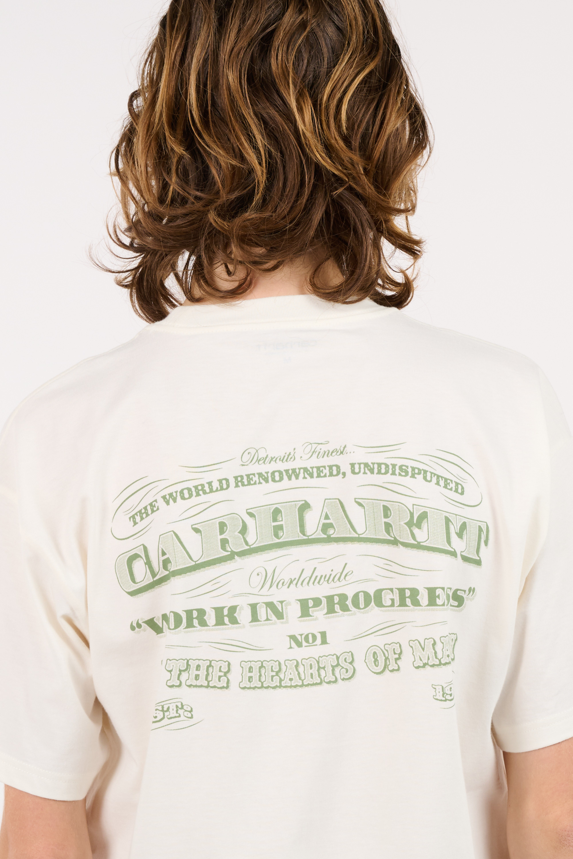 Regular-fit round-neck cotton T-shirt Beige