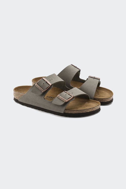 BIRKENSTOCK Sandales plates Gris