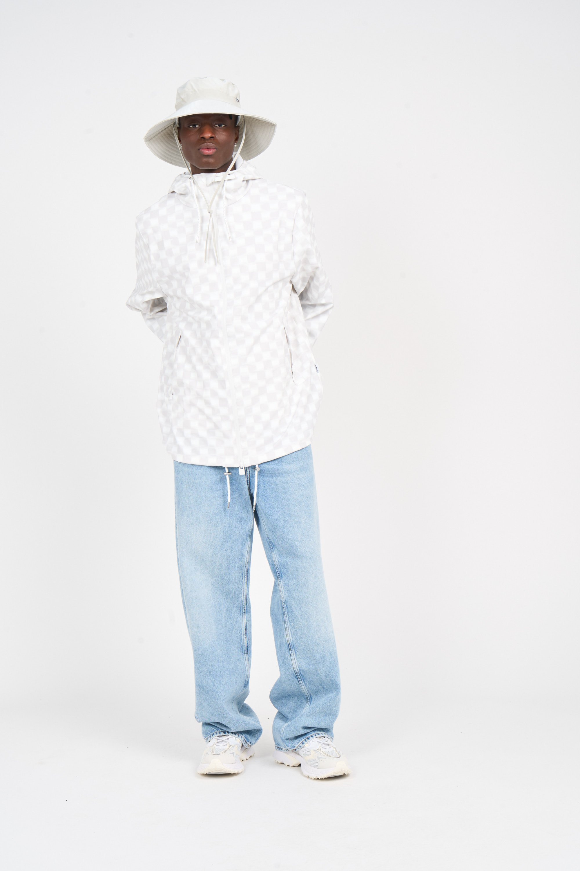 Imperméable col montant Blanc