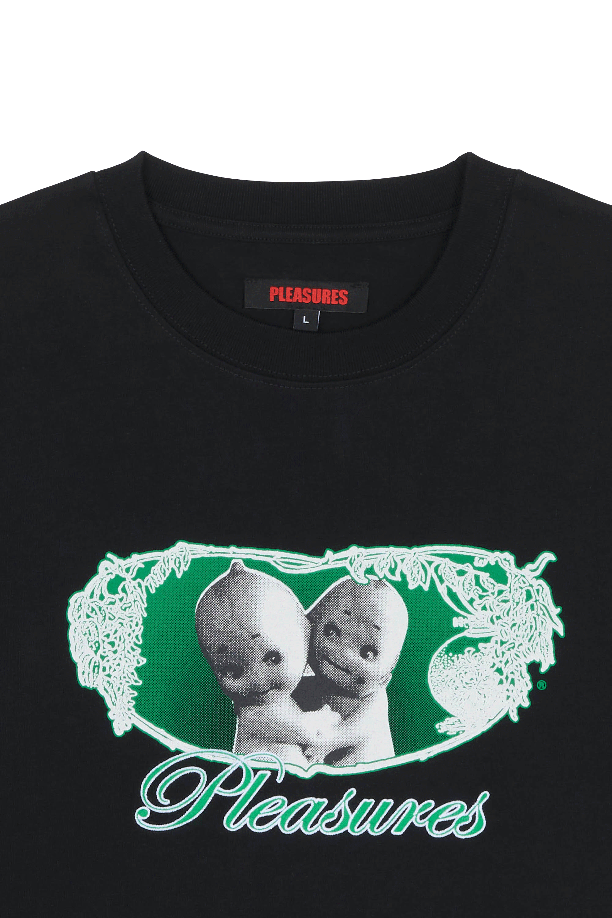 Regular-fit round-neck cotton T-shirt Black