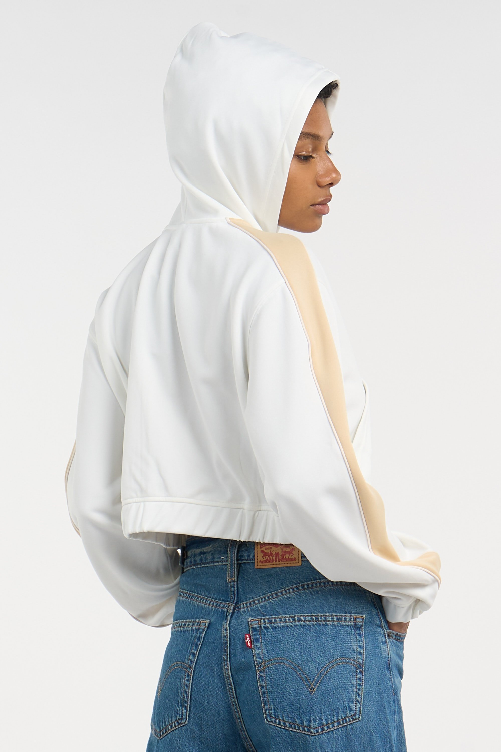 Hoodie zippé Blanc