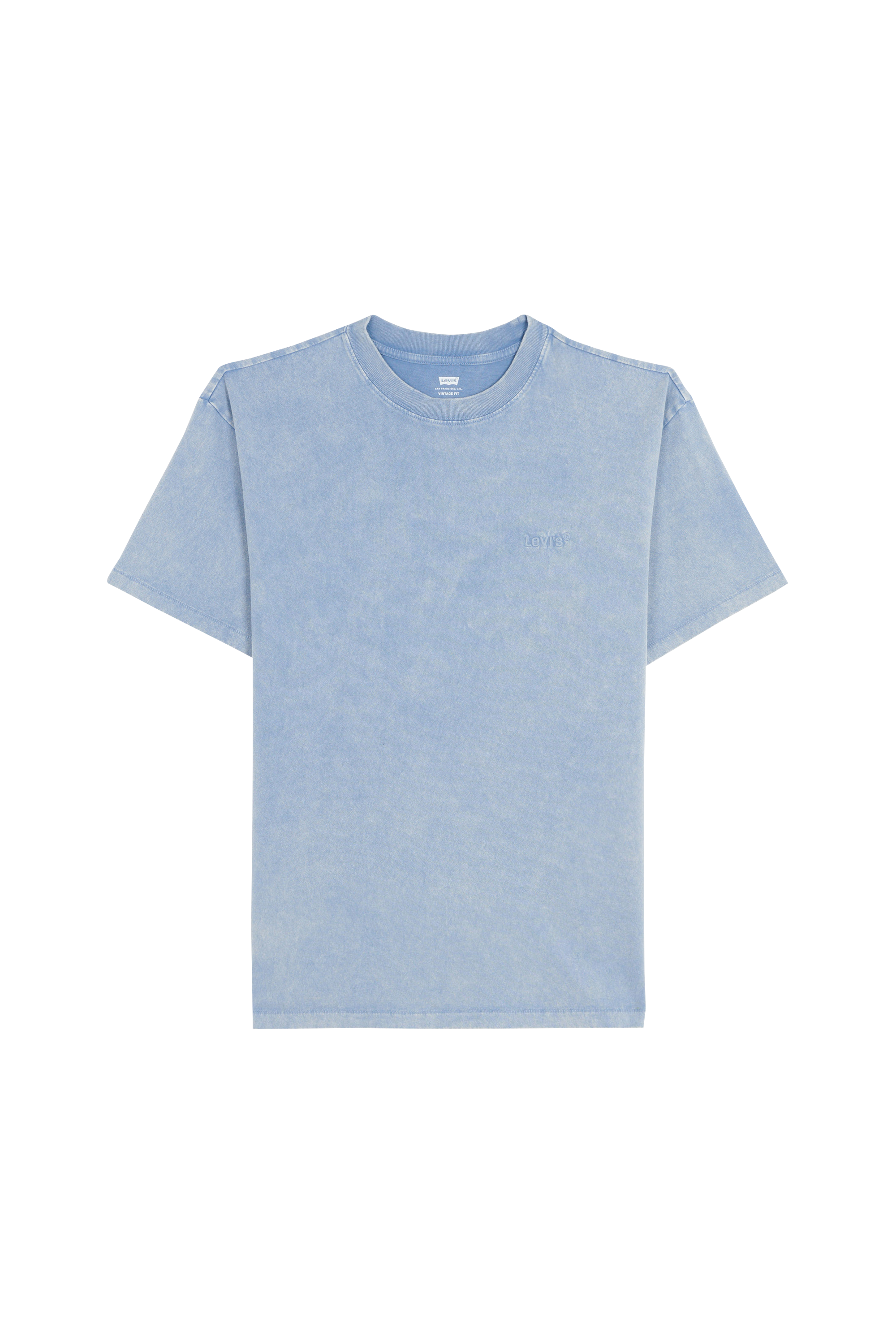Regular-fit round-neck cotton T-shirt Blue