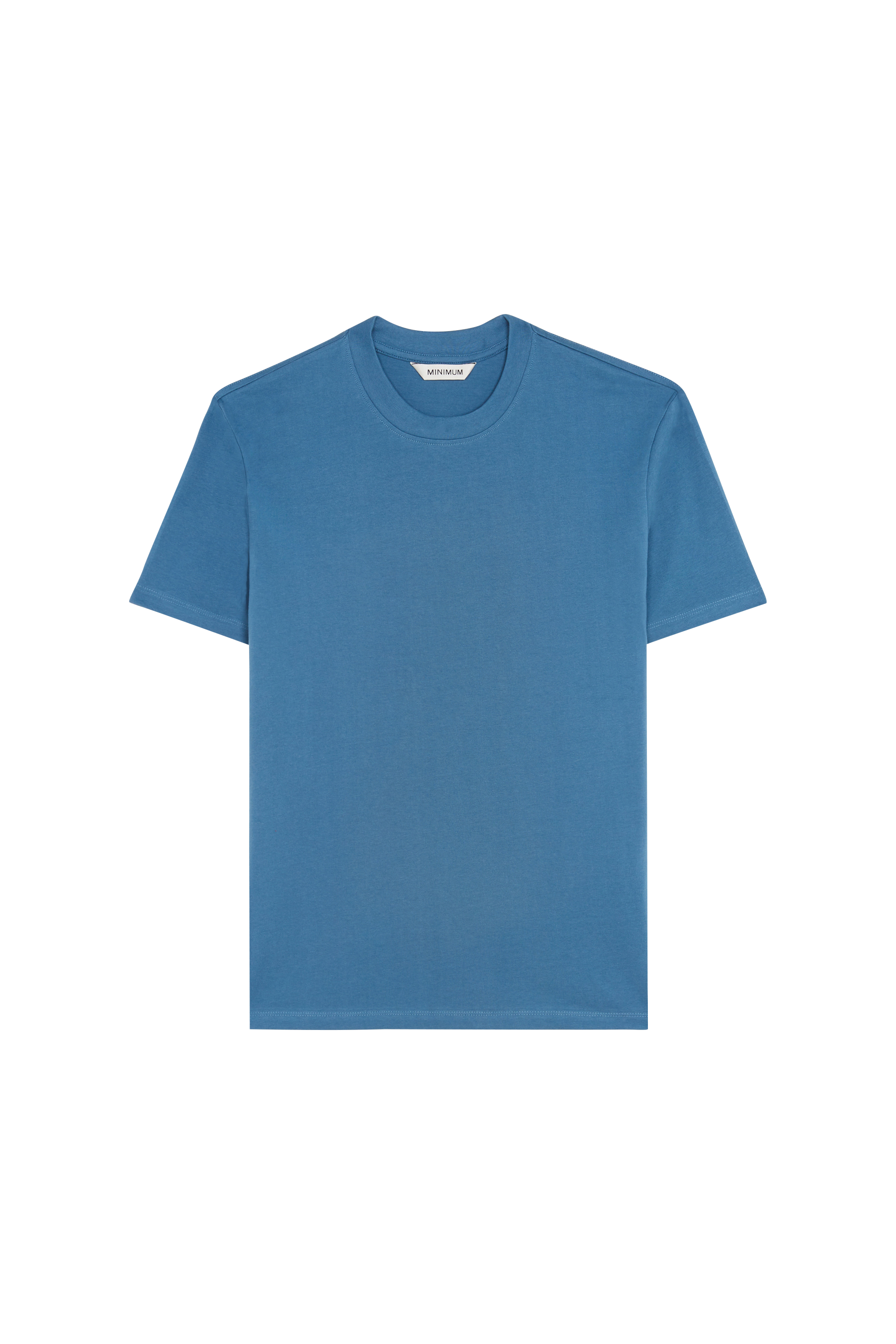 Regular-fit round-neck cotton T-shirt Blue