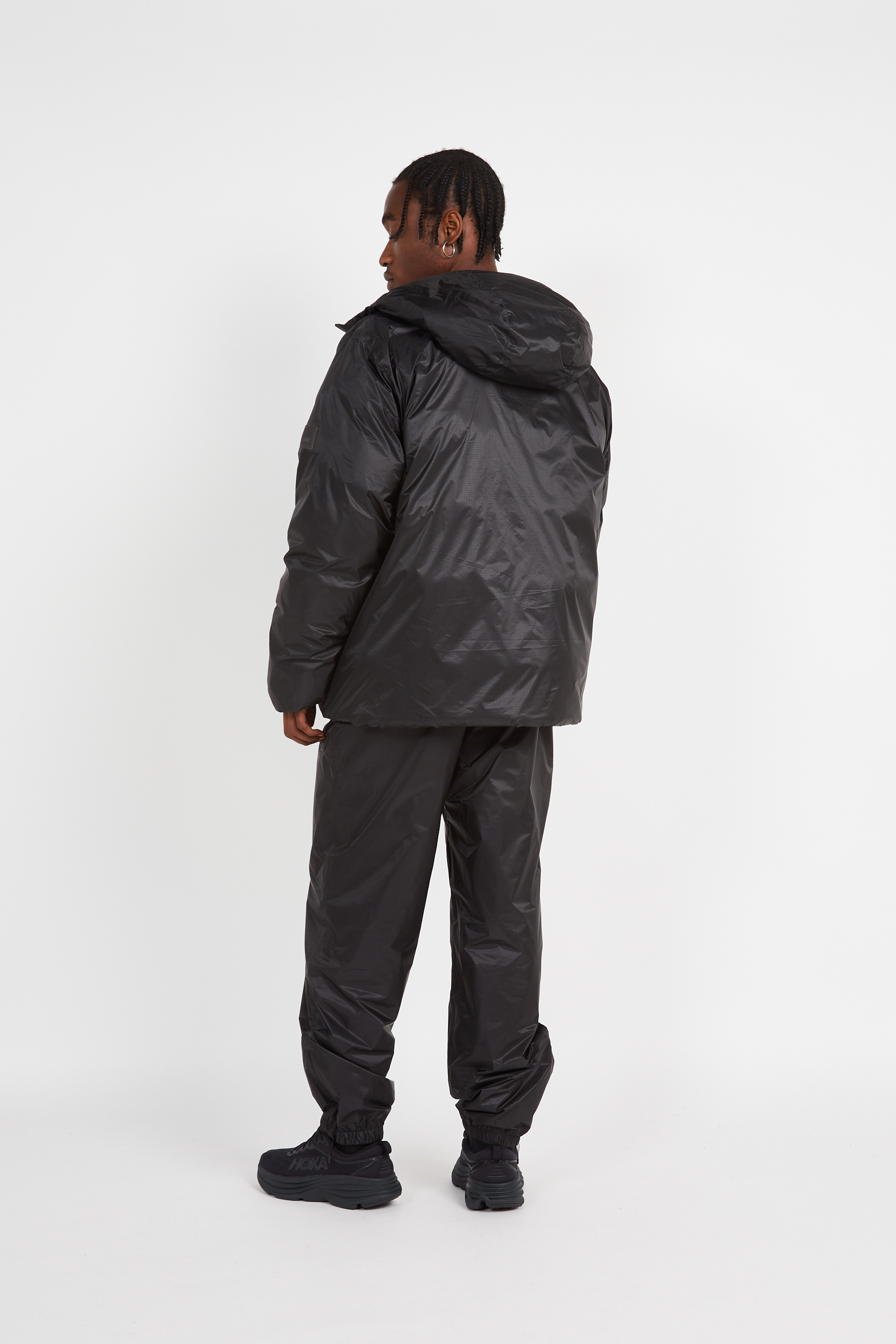 Lightweight quilted padded jacket with high neck Black