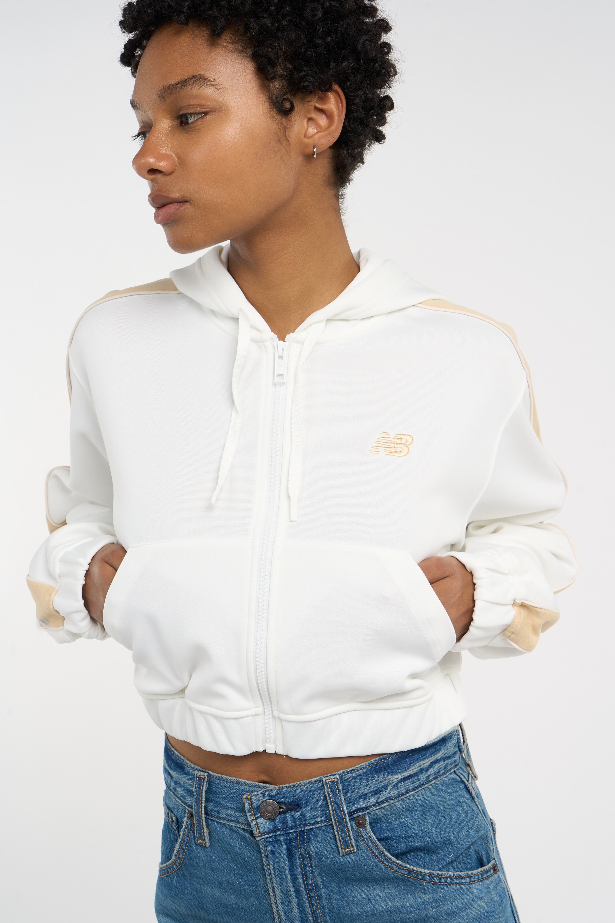Hoodie zippé Blanc