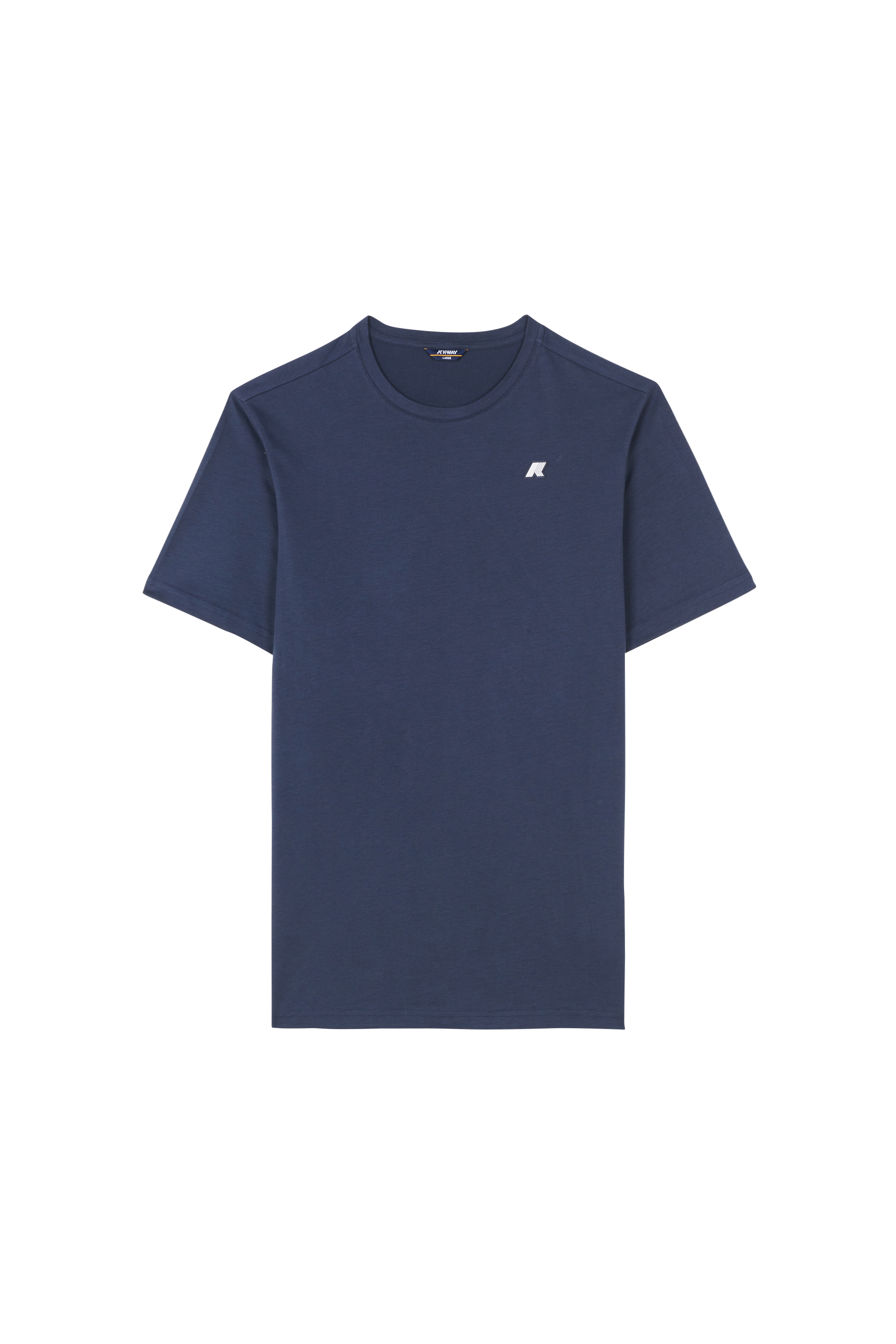 Regular-fit round-neck cotton T-shirt Blue