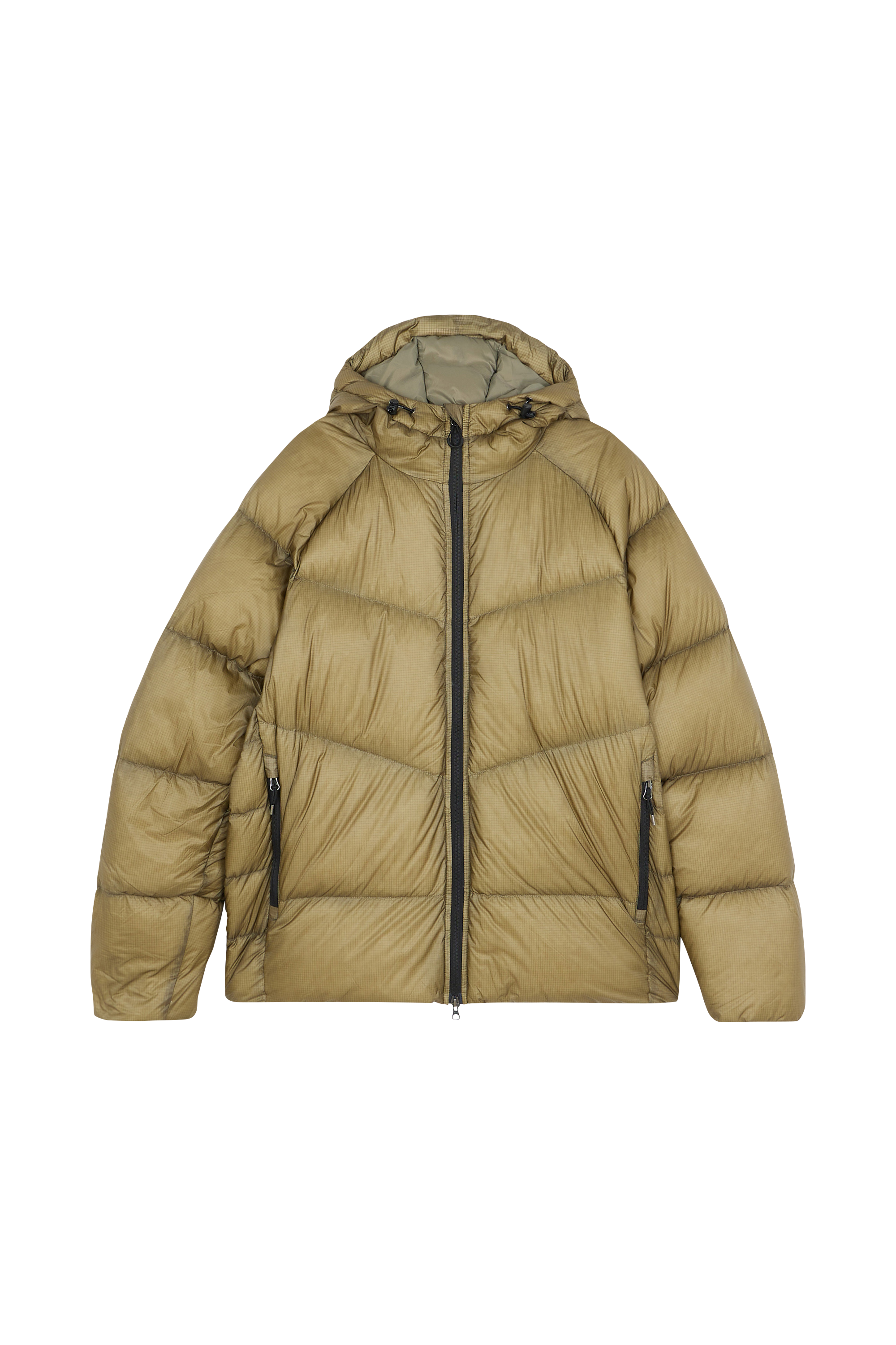Lightweight quilted padded jacket with high neck Beige