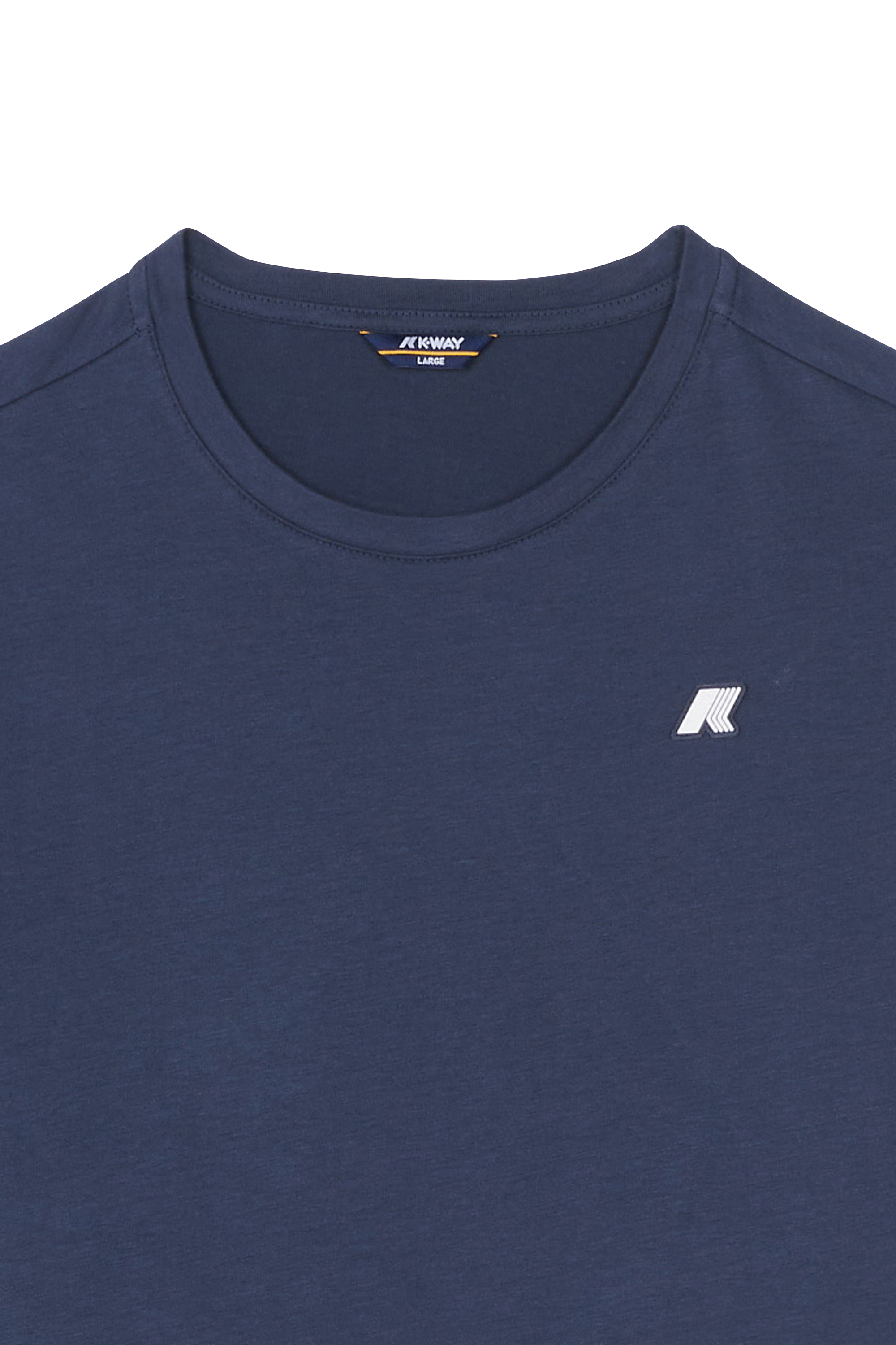 Regular-fit round-neck cotton T-shirt Blue