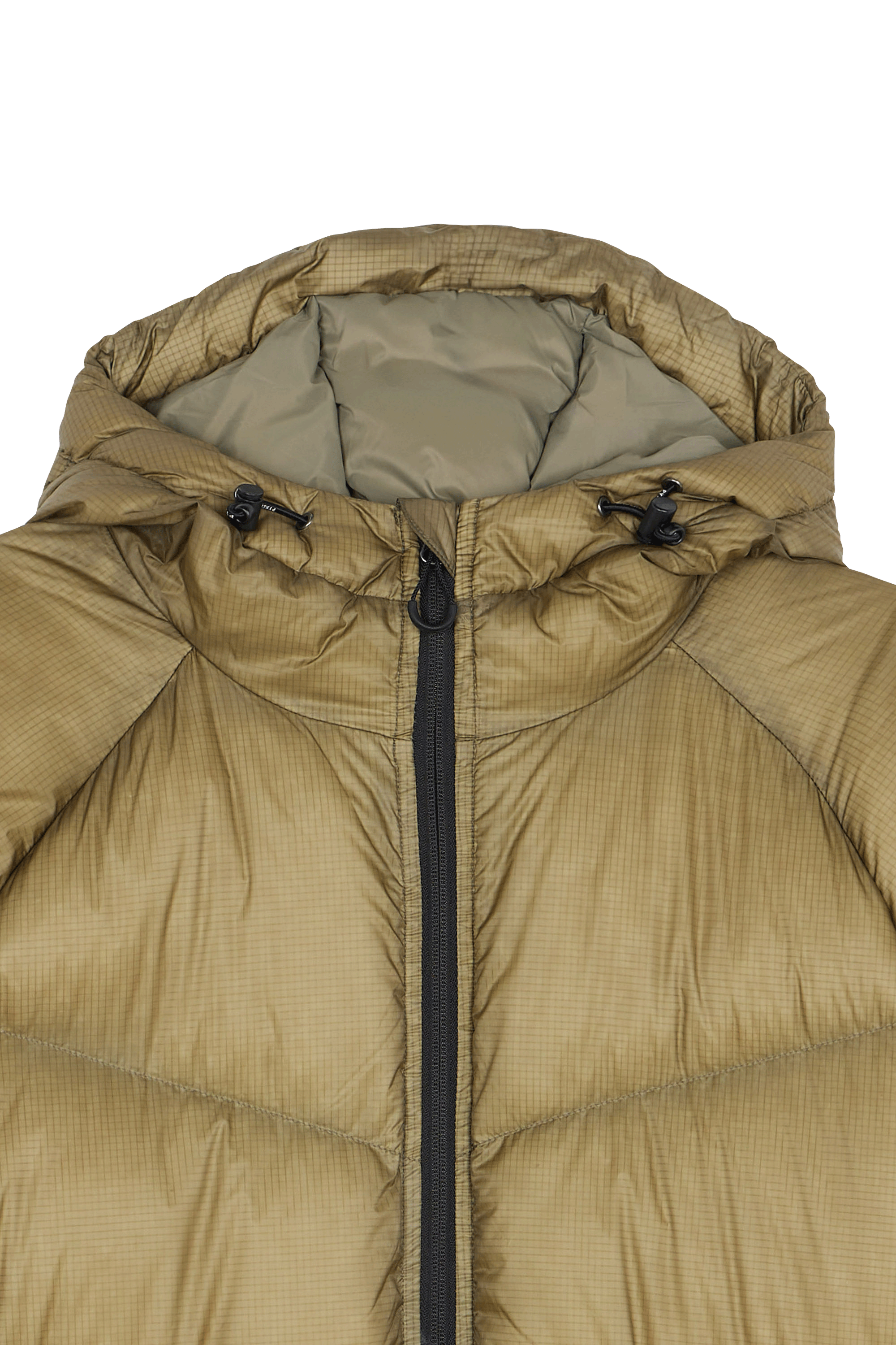 Lightweight quilted padded jacket with high neck Beige
