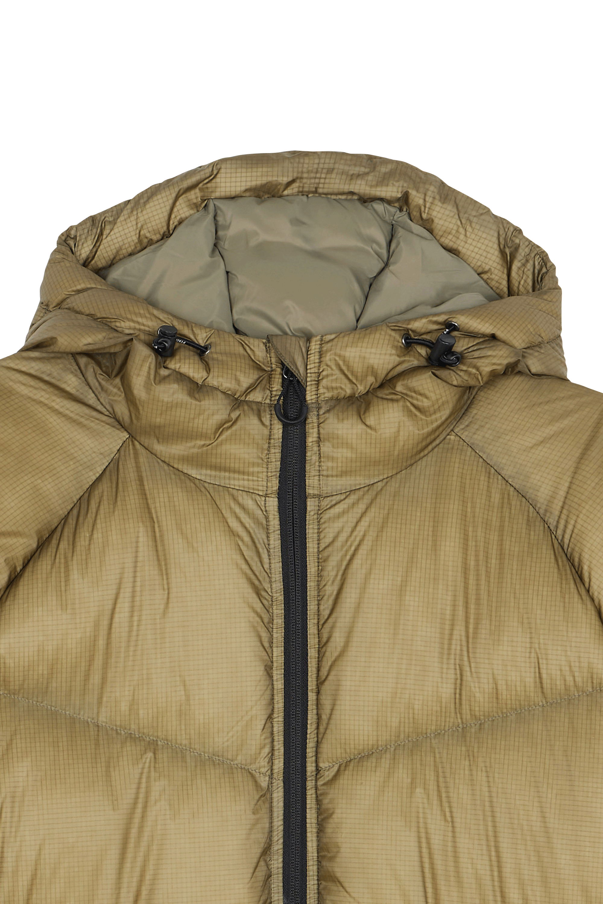 Lightweight quilted padded jacket with high neck Beige