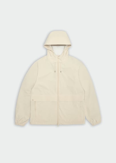 Veste Coupe-vent Imperméable Femme - Pliable, Légère, Cirée - Beige, Parka Mi-saison - Grande Taille, Avec Capuche