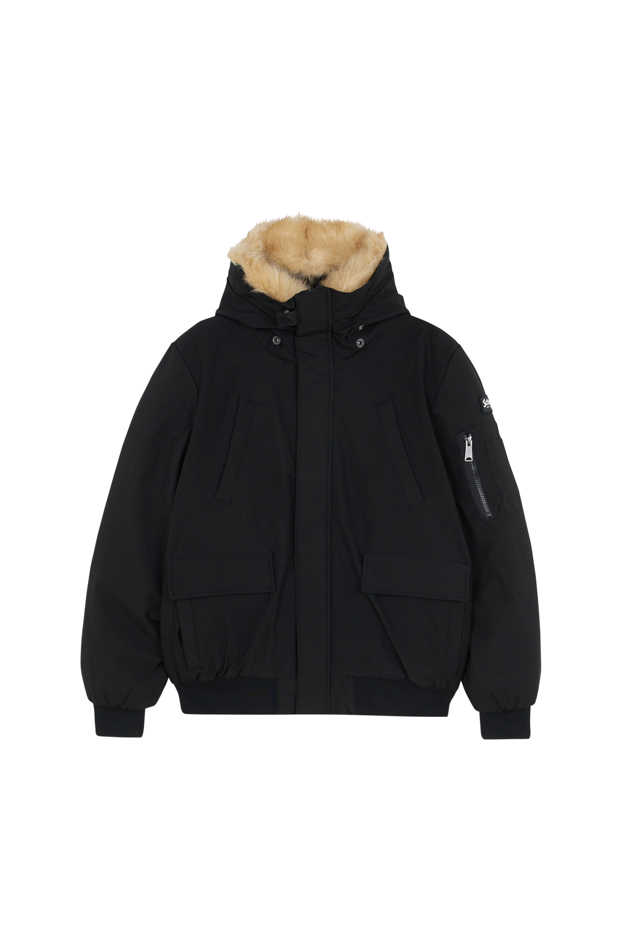 Lightweight quilted padded jacket with high neck Black