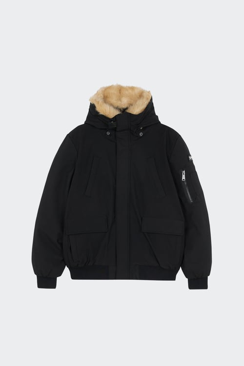 SCHOTT Lightweight quilted padded jacket with high neck Black