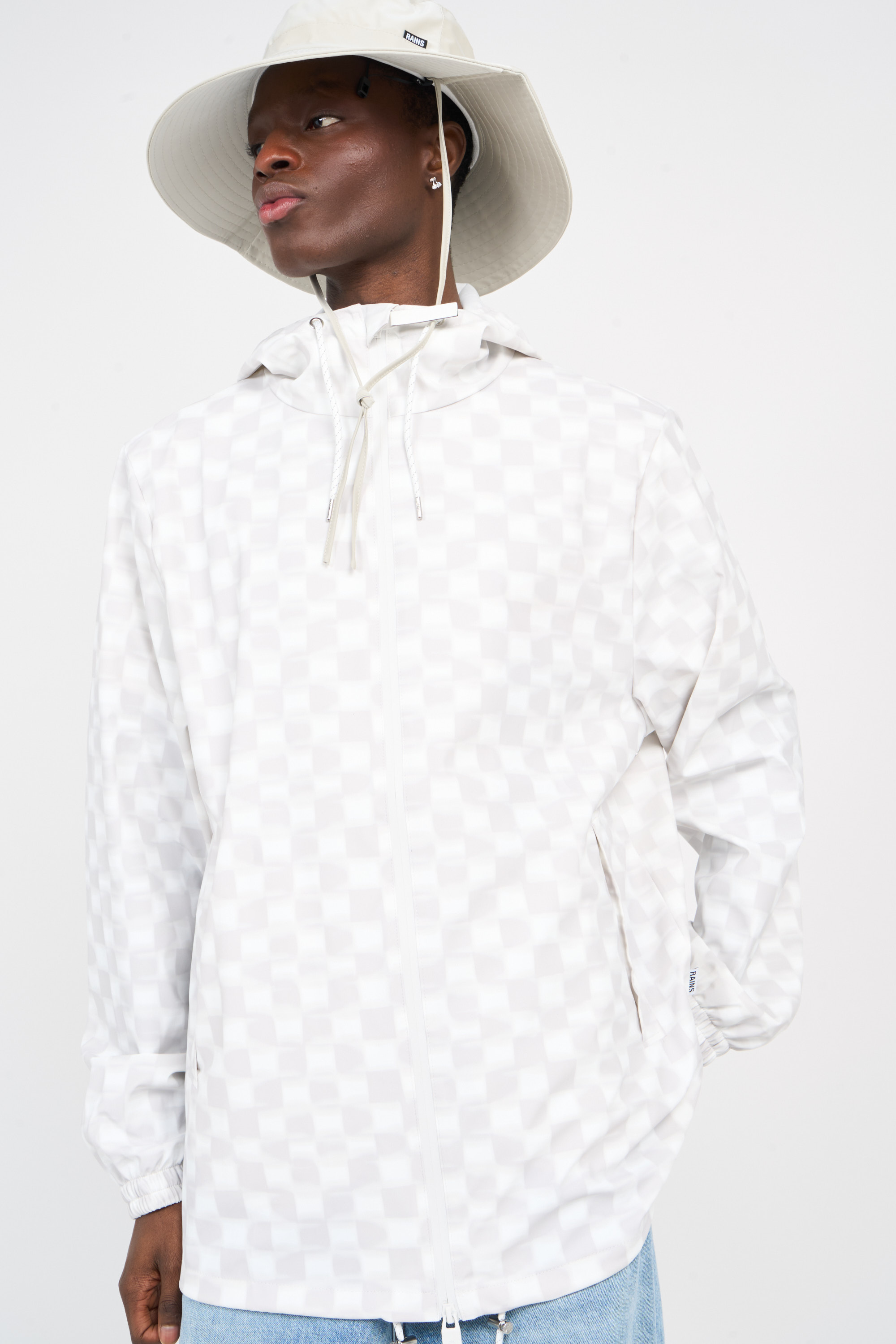 Imperméable col montant Blanc