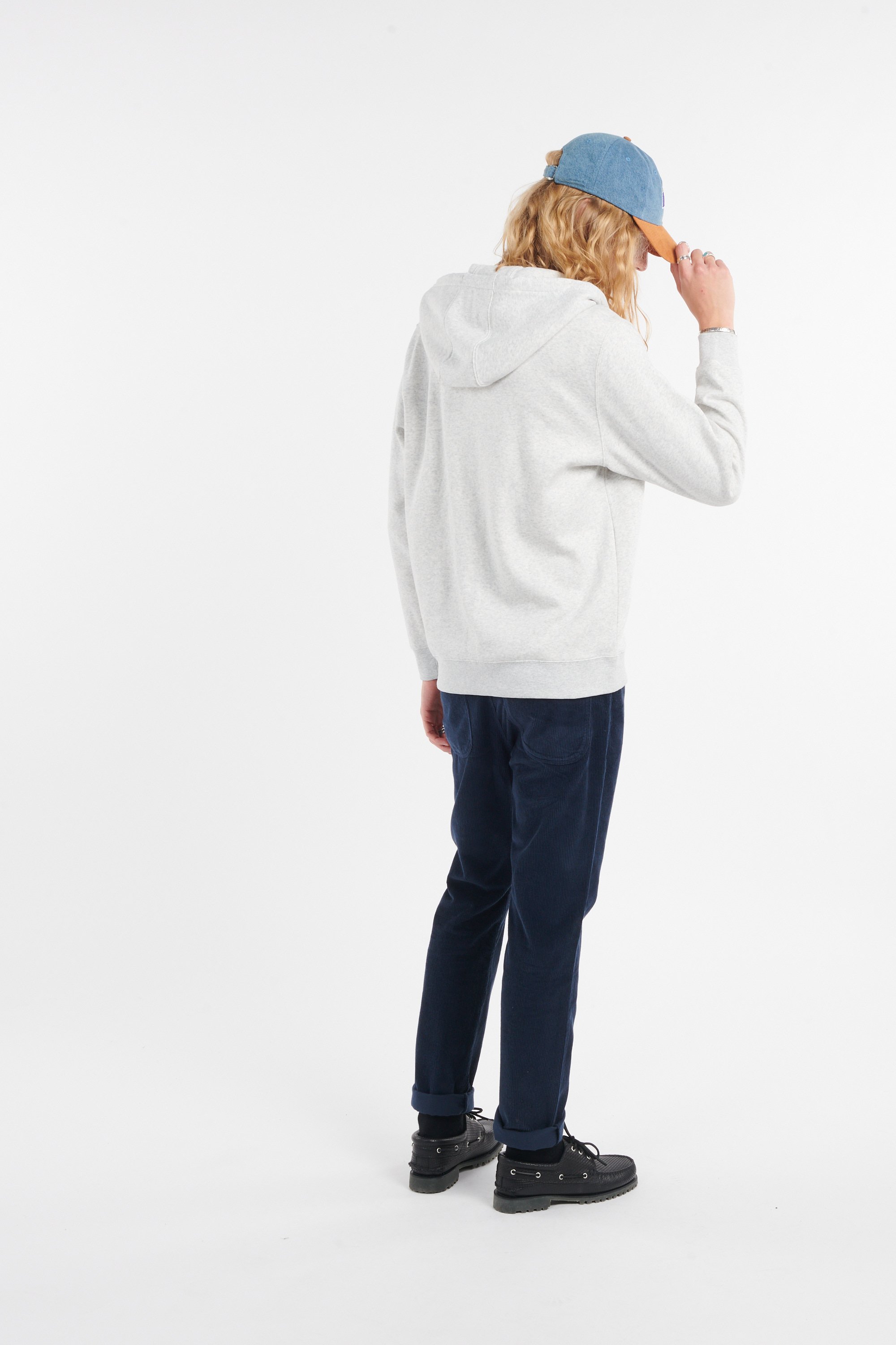 Regular-fit zip-up cotton-blend hoodie with Pony Player | Grey by TOMMY JEANS Regular-fit zip-up cotton-blend hoodie with Pony Player Grey