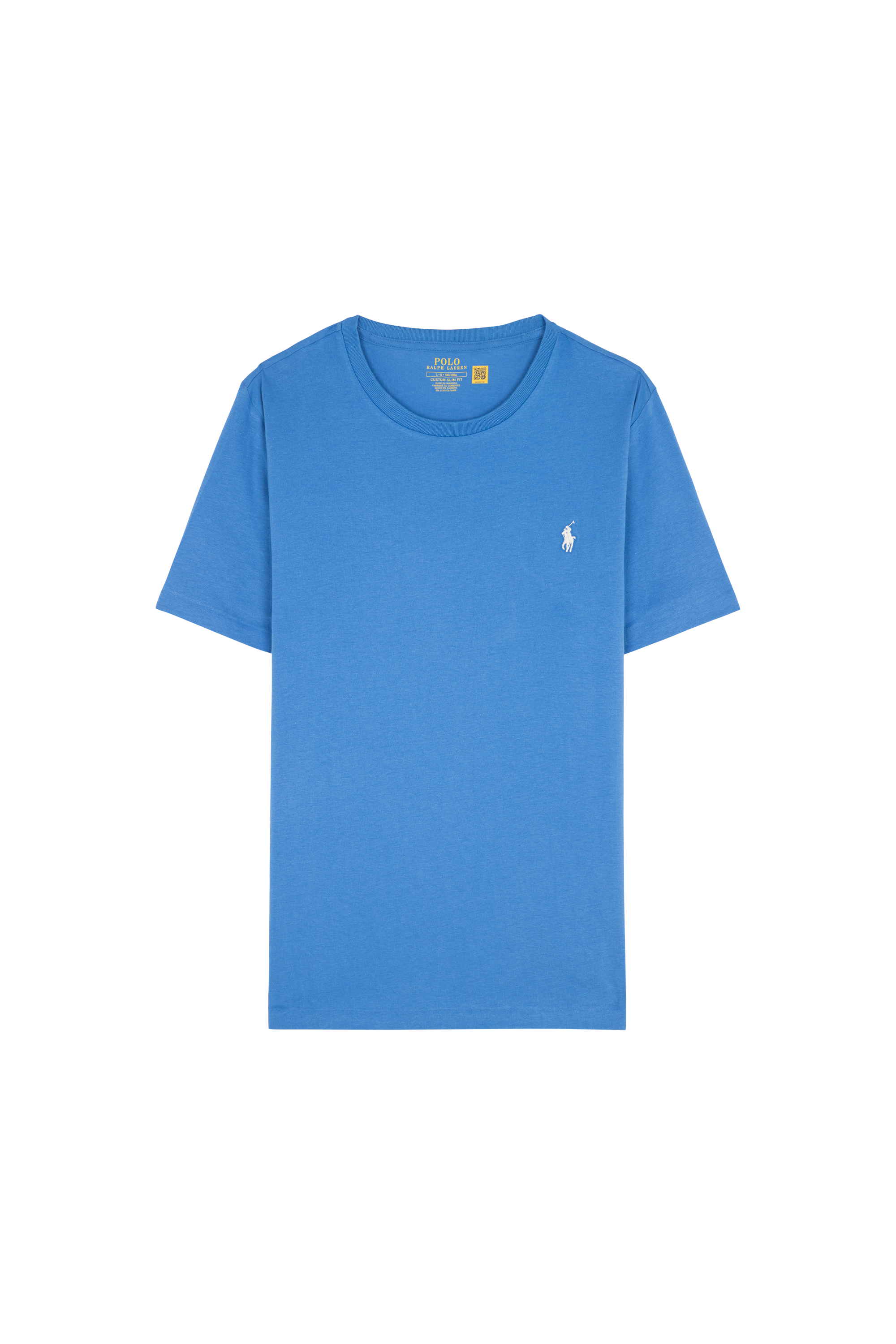 Regular-fit round-neck cotton T-shirt Blue