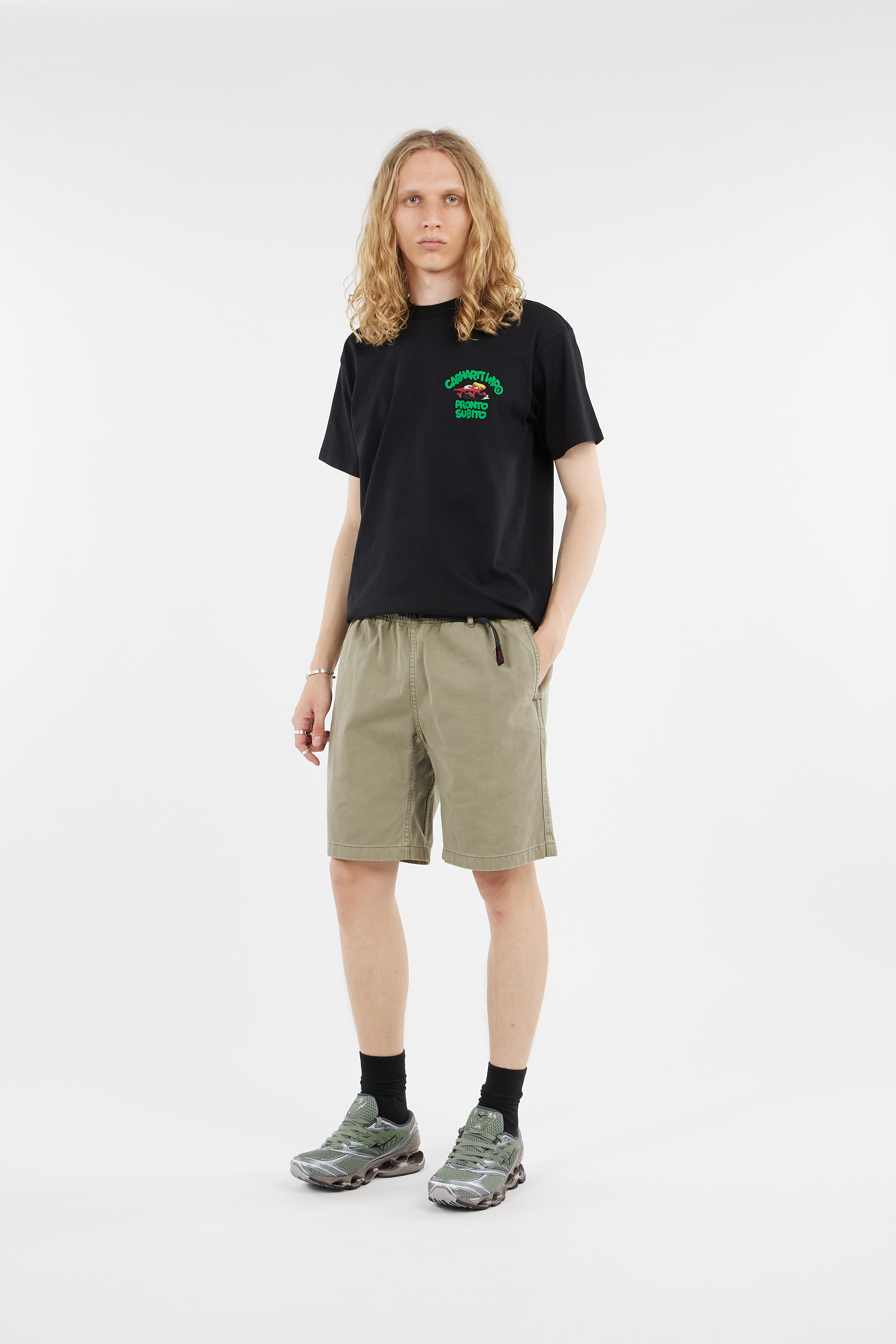Regular-fit round-neck cotton T-shirt Black