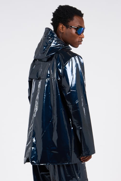 RAINS Hooded waterproof windbreaker Blue
