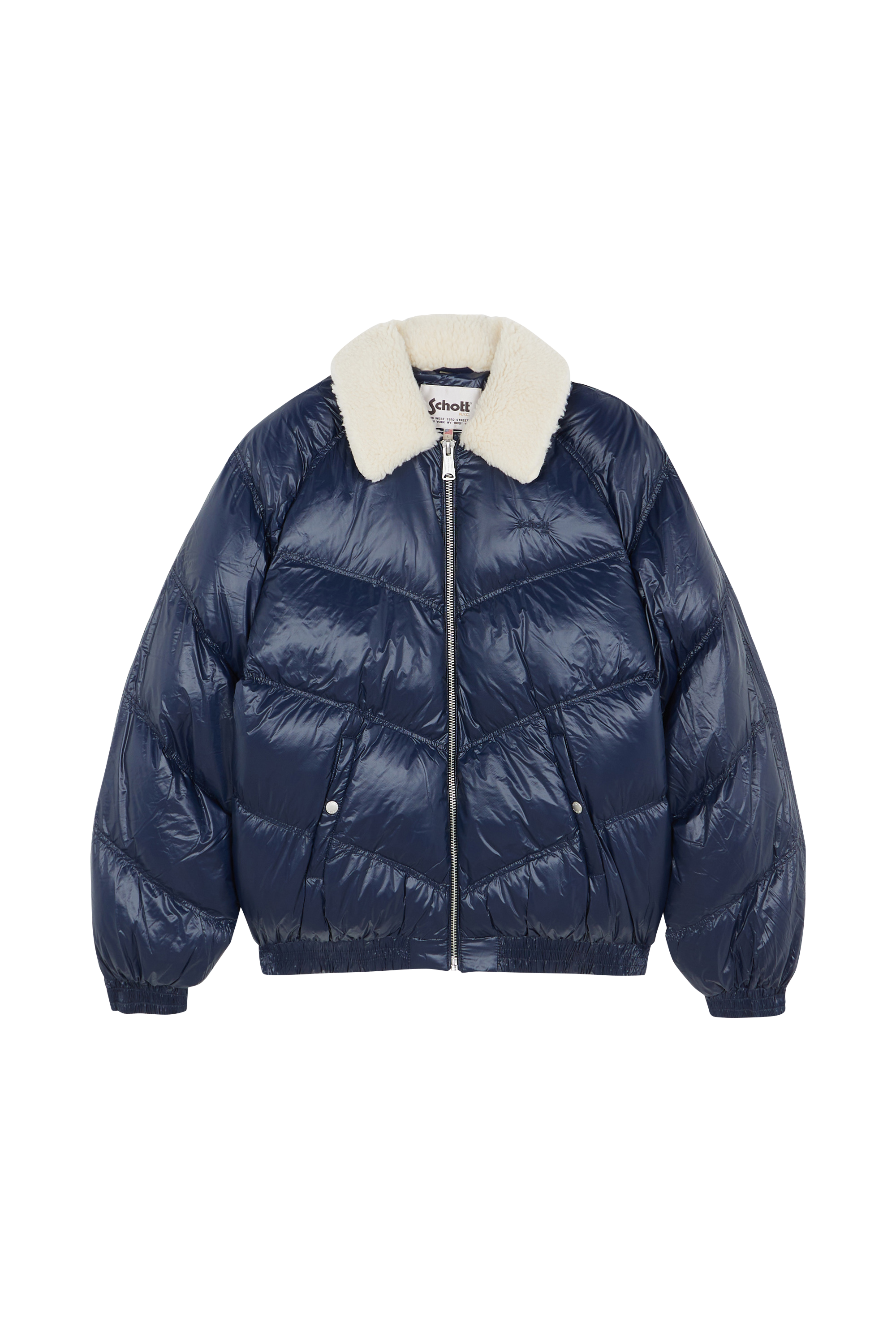 Lightweight quilted padded jacket with high neck Blue