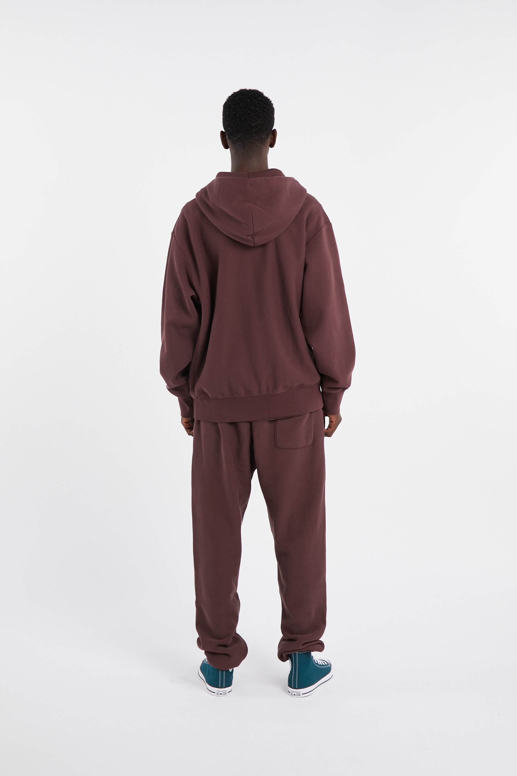 Regular-fit zip-up cotton-blend hoodie with Pony Player Brown