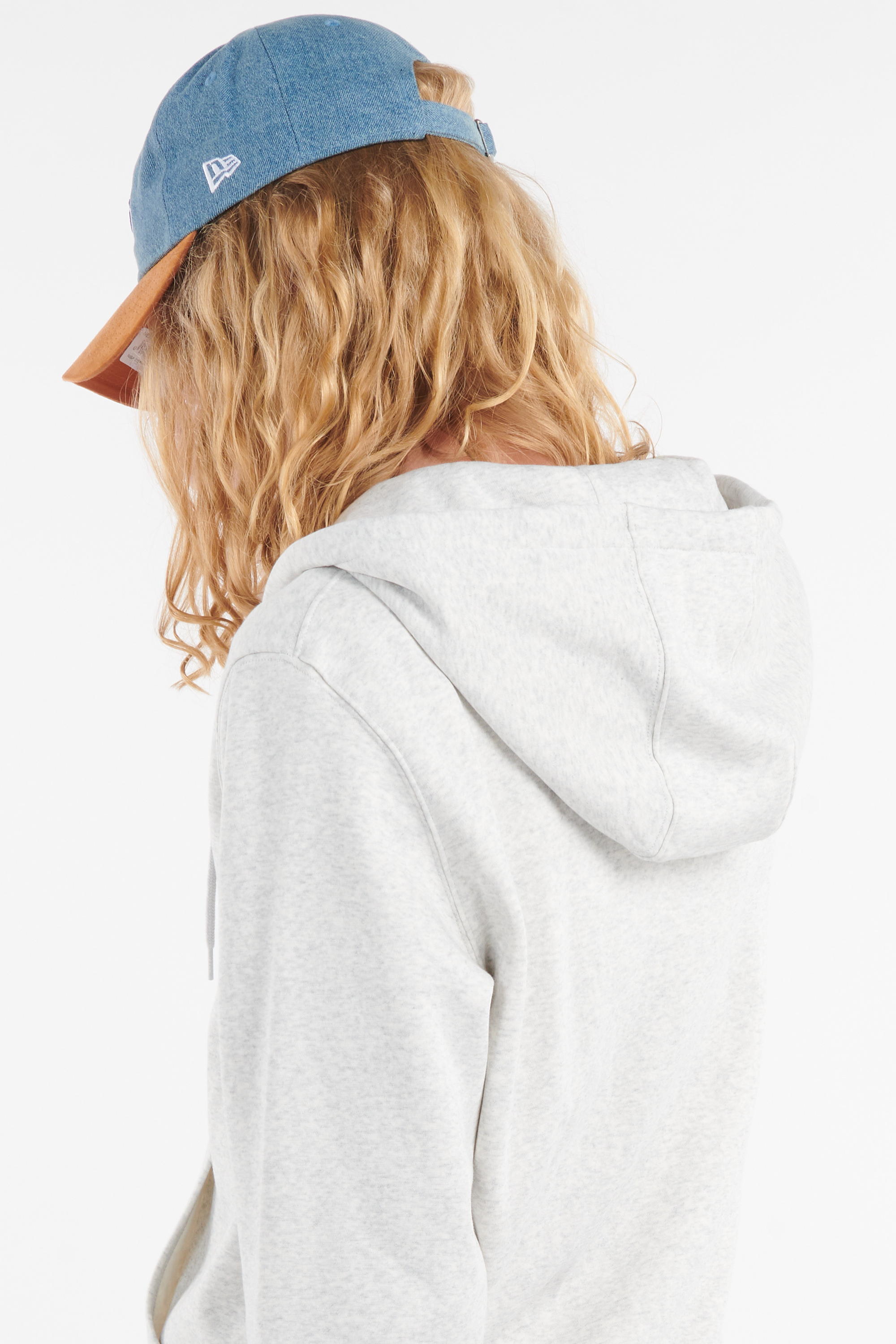 Regular-fit zip-up cotton-blend hoodie with Pony Player Grey