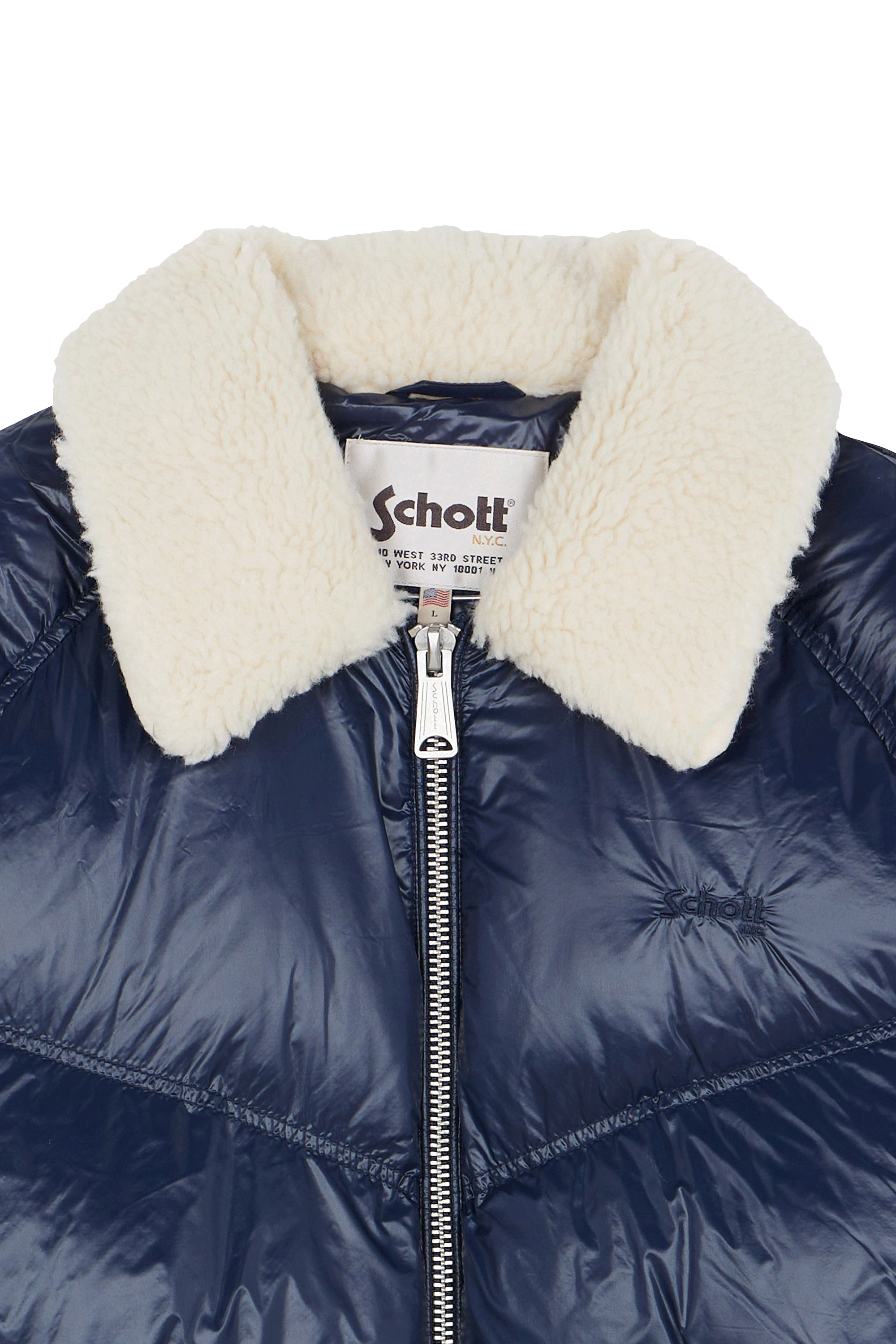 Lightweight quilted padded jacket with high neck Blue