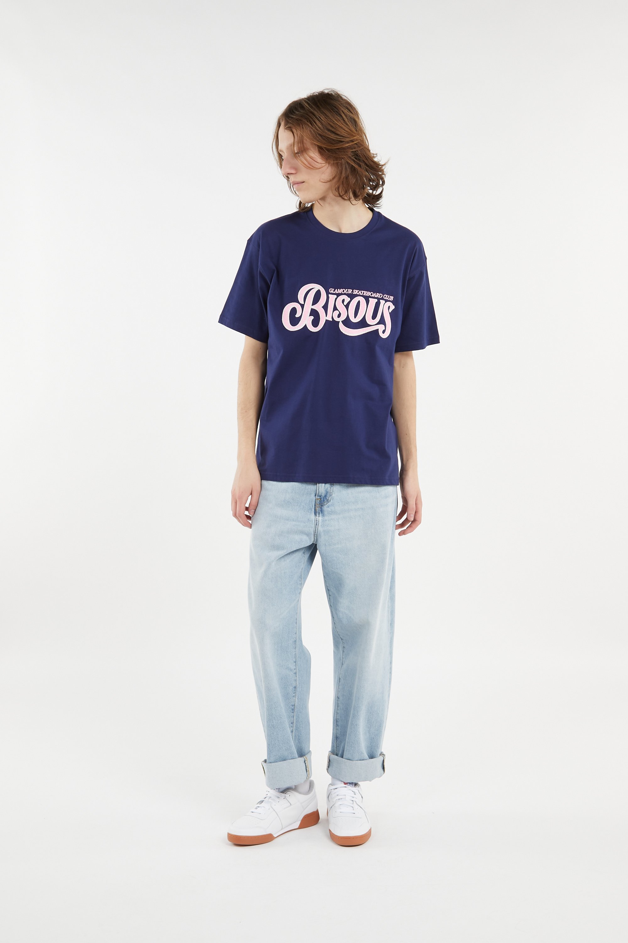 T-shirt BISOUS SKATEBOARDS Blue
