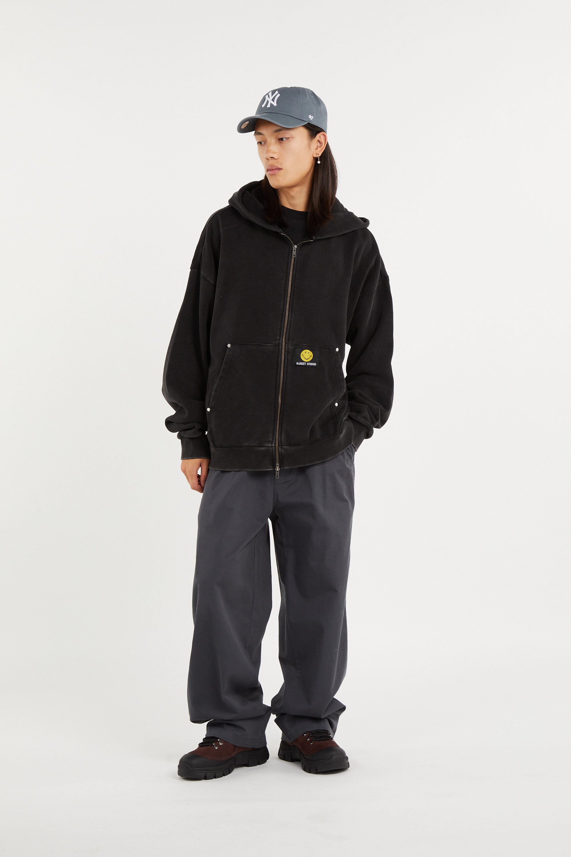 Zip-up sweatshirt MARKET Black