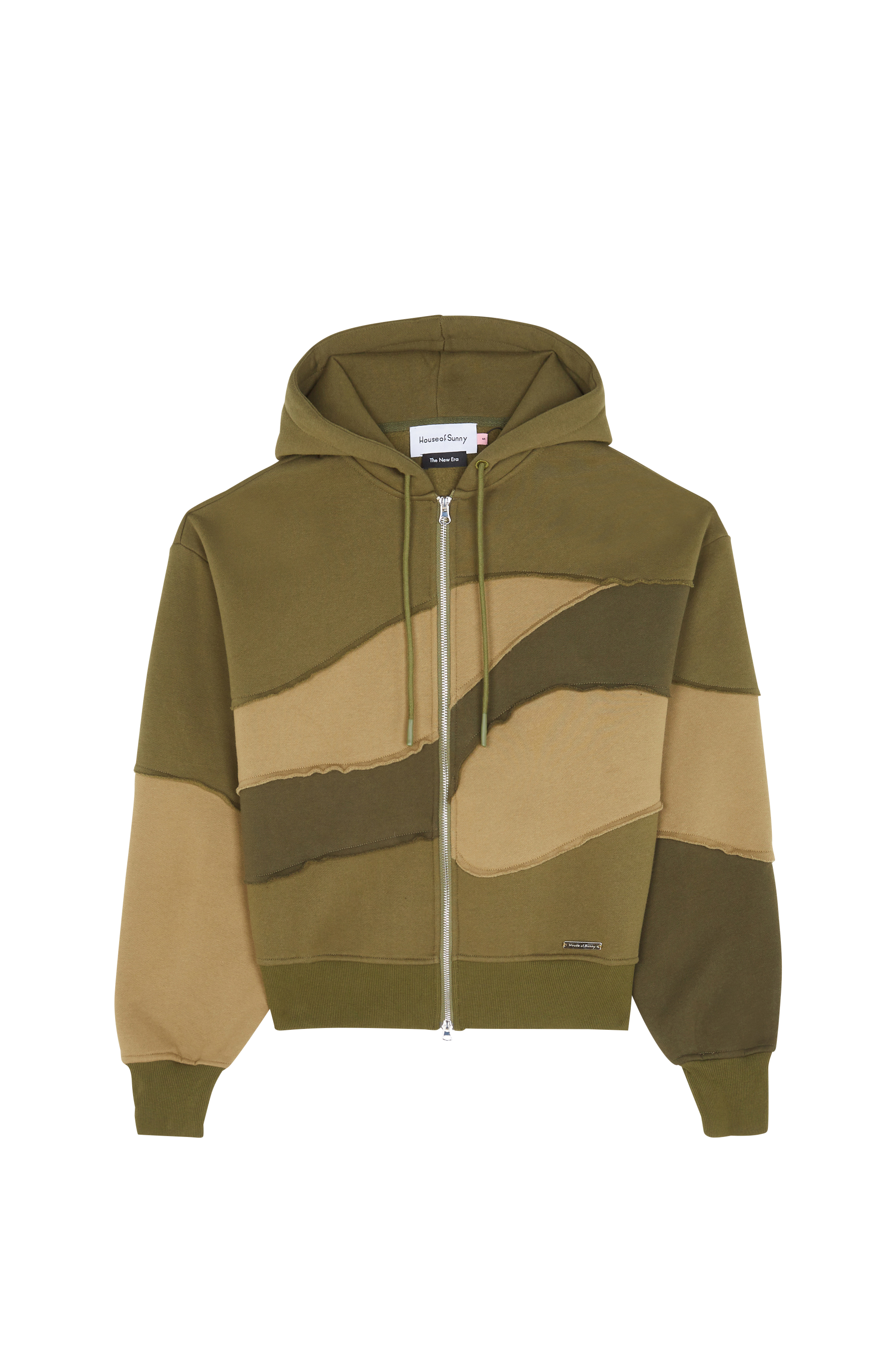 Hoodie zippé Kaki