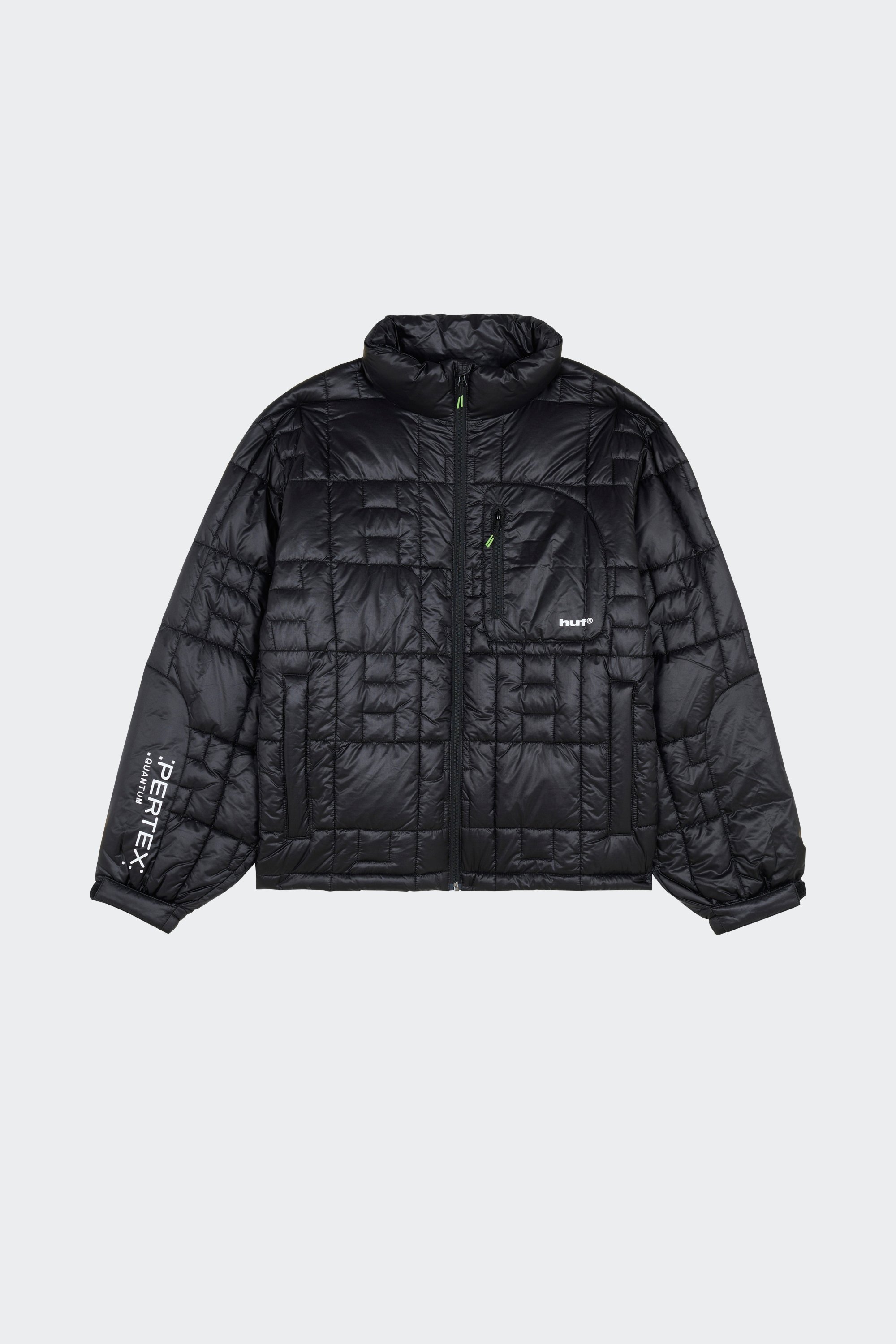 Lightweight quilted padded jacket with high neck | Black by HUF Lightweight quilted padded jacket with high neck Black