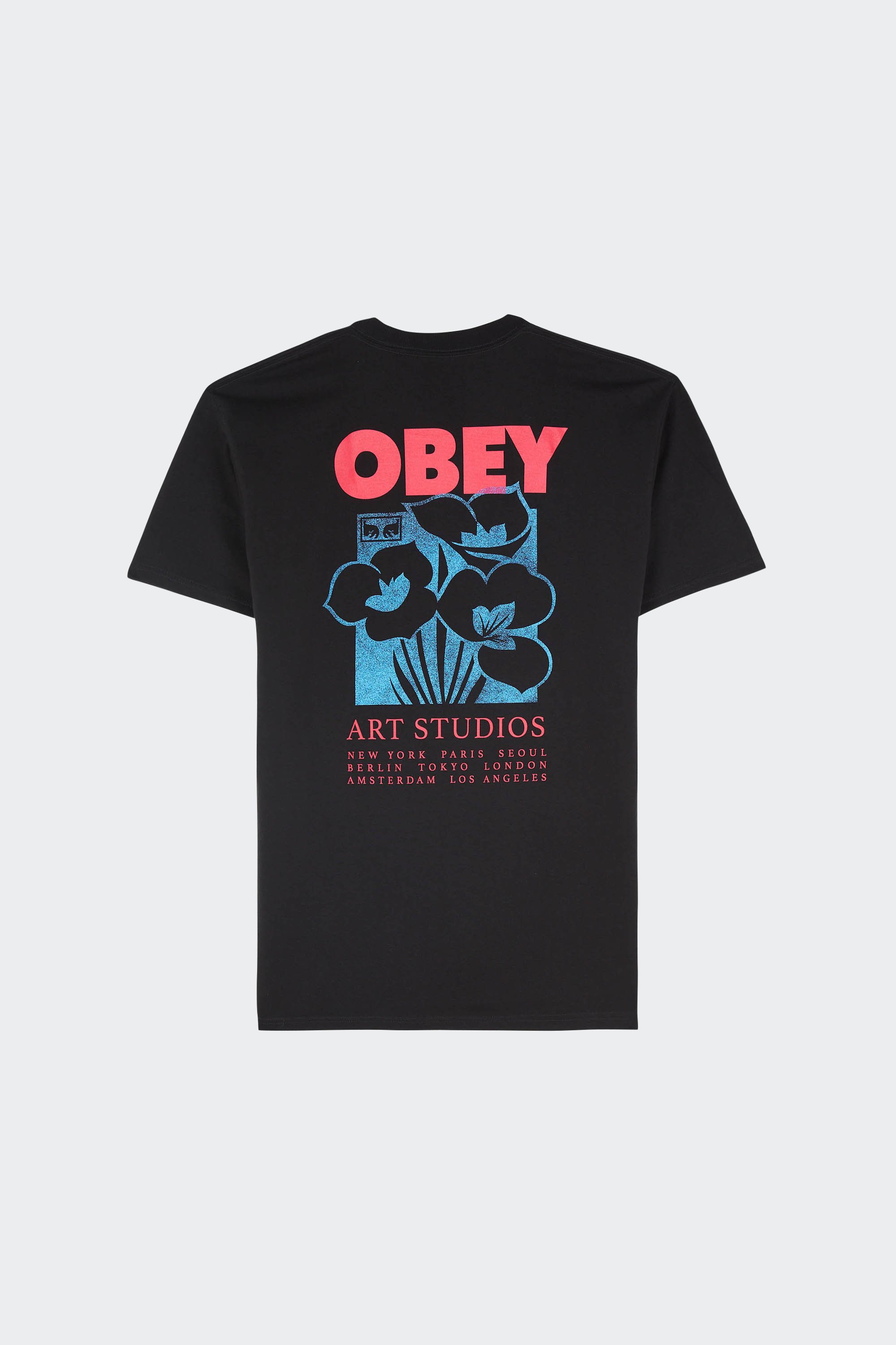 Regular-fit round-neck cotton T-shirt | Black by OBEY Regular-fit round-neck cotton T-shirt Black