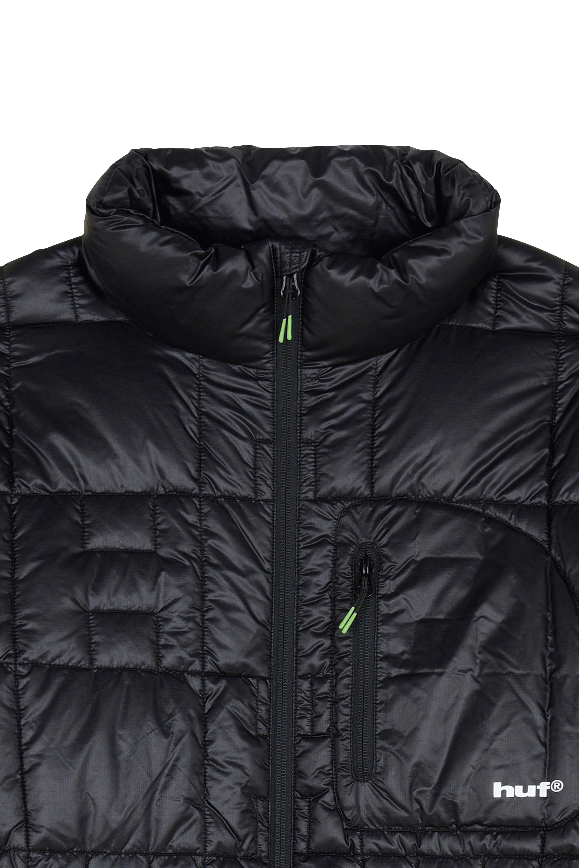 Lightweight quilted padded jacket with high neck Black