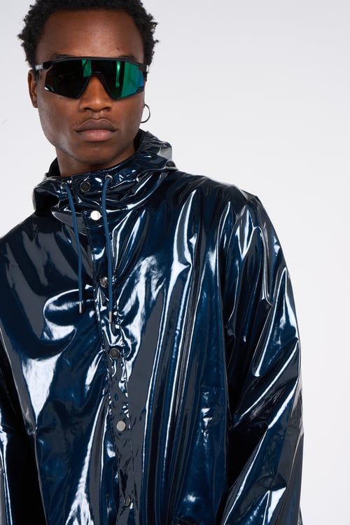 RAINS Hooded waterproof windbreaker Blue