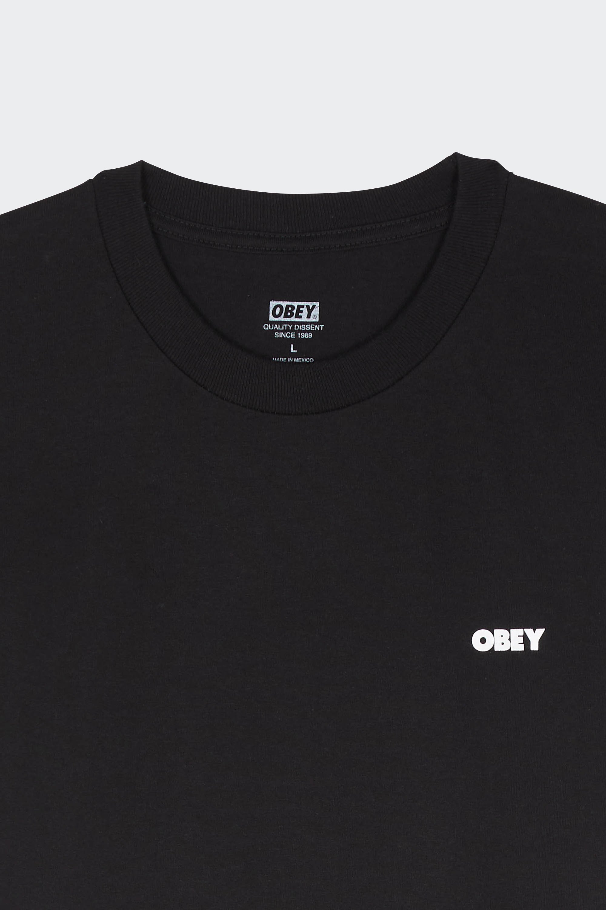 Regular-fit round-neck cotton T-shirt | Black by OBEY Regular-fit round-neck cotton T-shirt Black