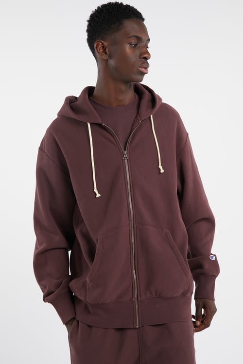 CHAMPION Hoodie zippé Marron