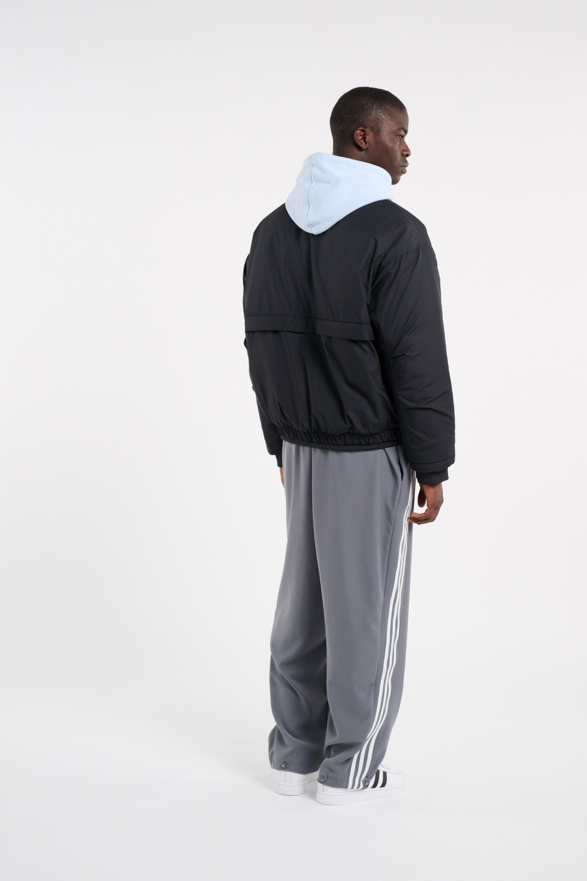 Oversized classic collar puffer coat Black